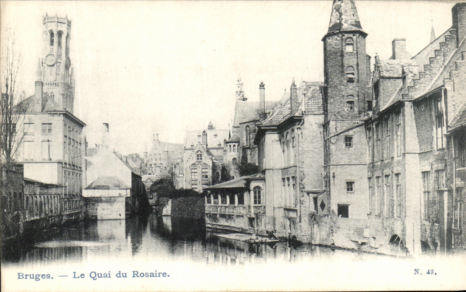 VINTAGE POSTCARD Bruges Quay Rosary