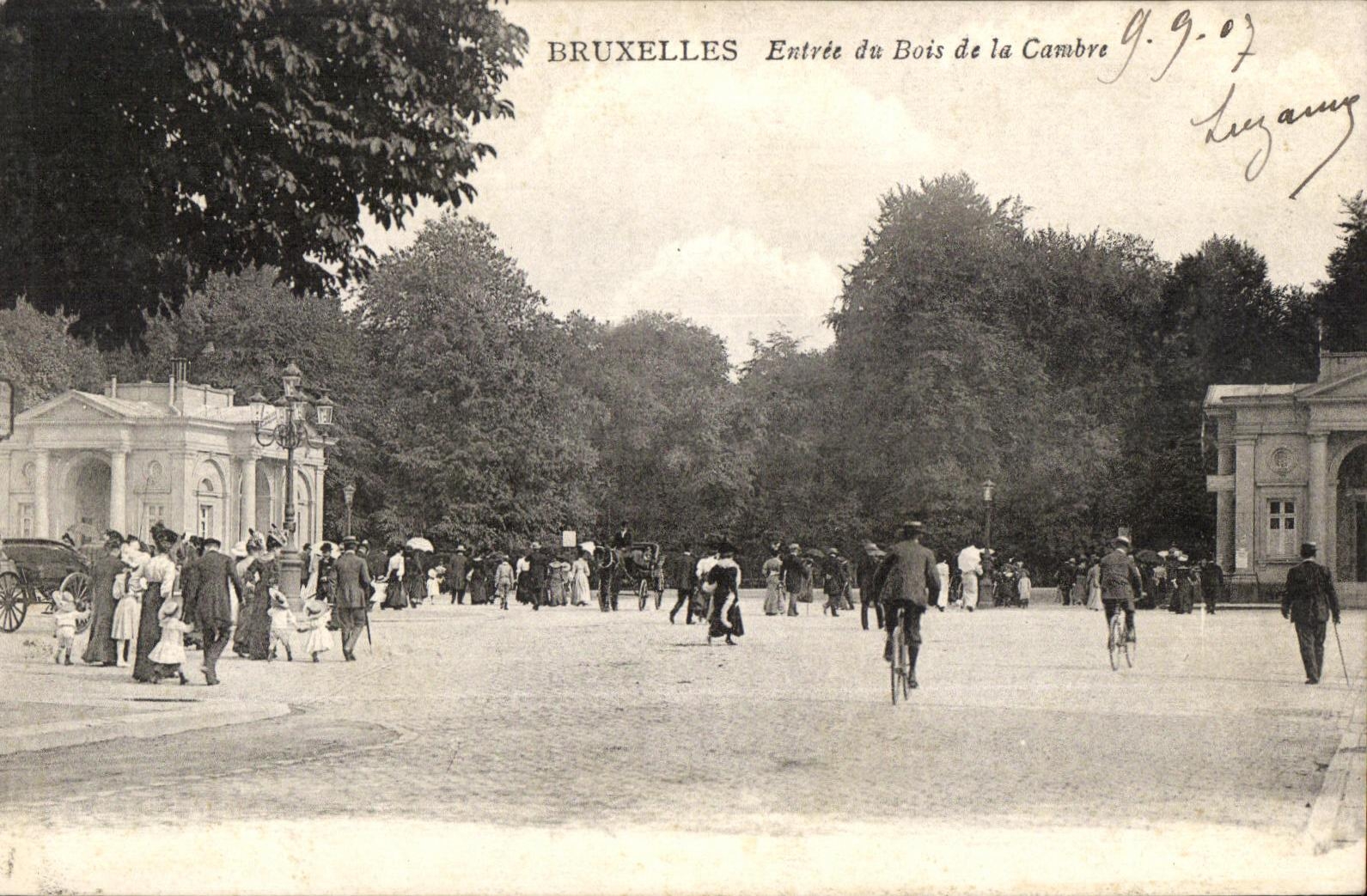 VINTAGE POSTCARD Brussels Entree of Wood of Cambers