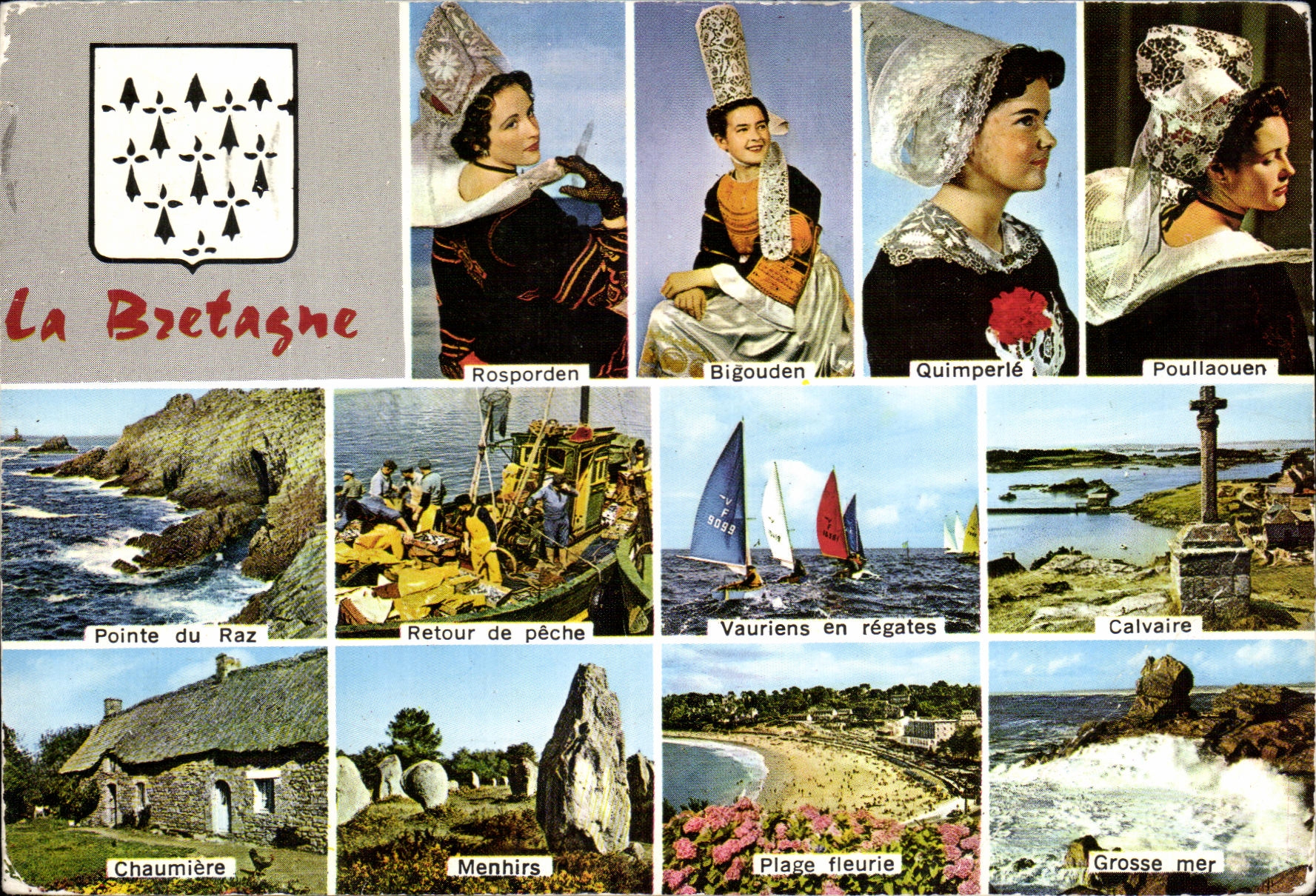 MODERN CARD Brittany Caps Folklore Costume