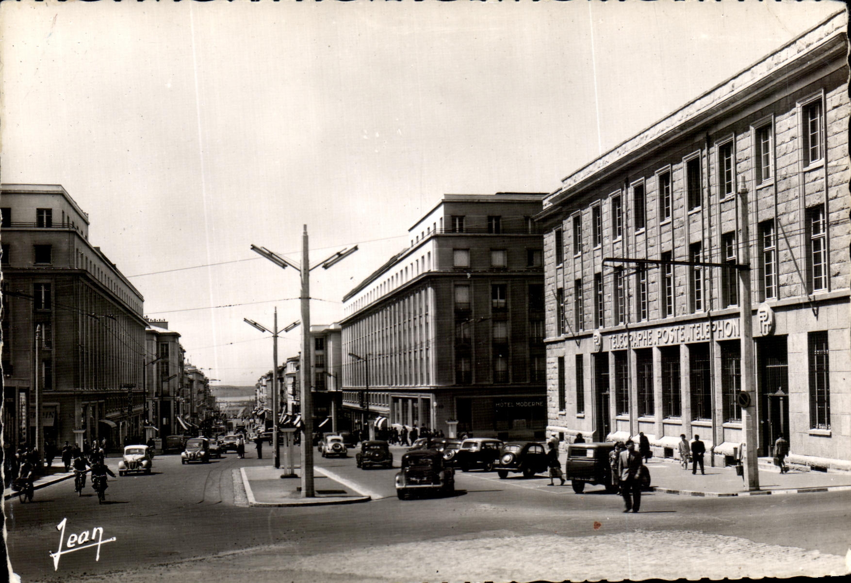 CPA Brest La Rue De Siam a Droite La Poste
