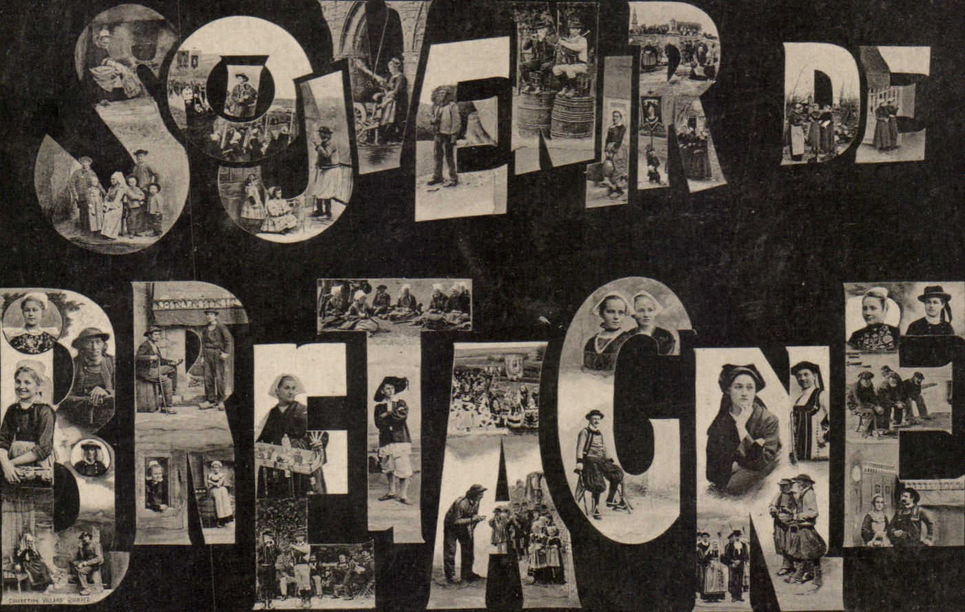 VINTAGE POSTCARD To remember Of Brittany Folklore