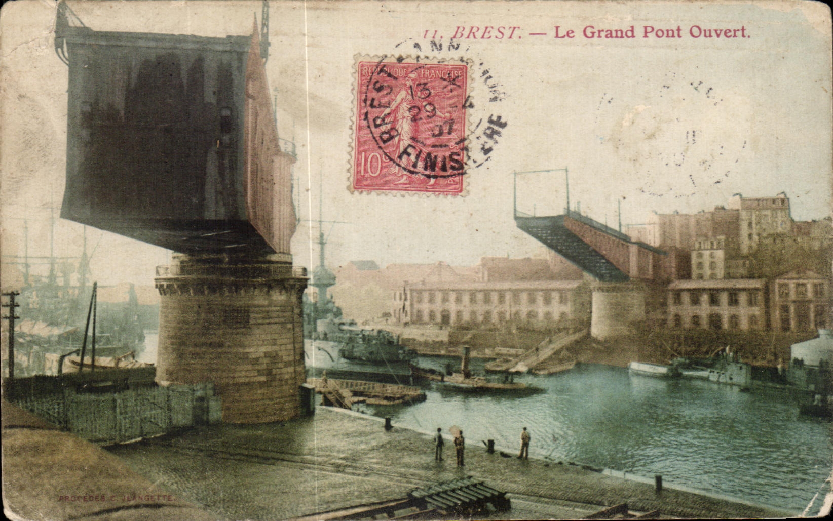 CPA Brest Le Grand Pont Ouvert 