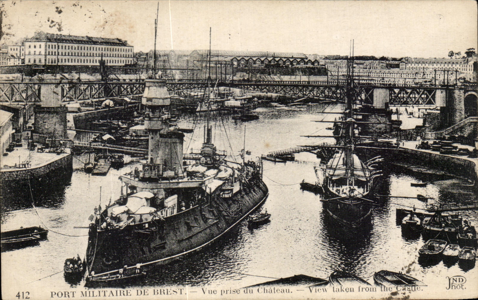 CPA Brest Vue Prise Du Chateau Bateaux