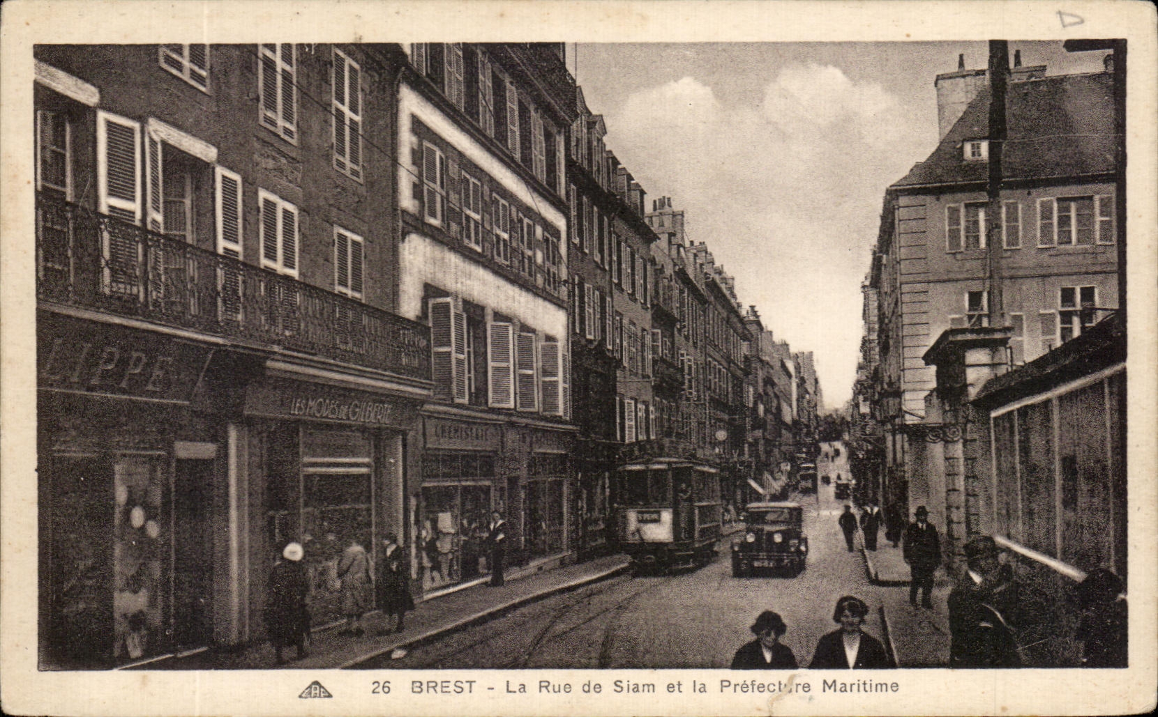 CPA Brest La Rue de Siam Et La Prefecture Maritime