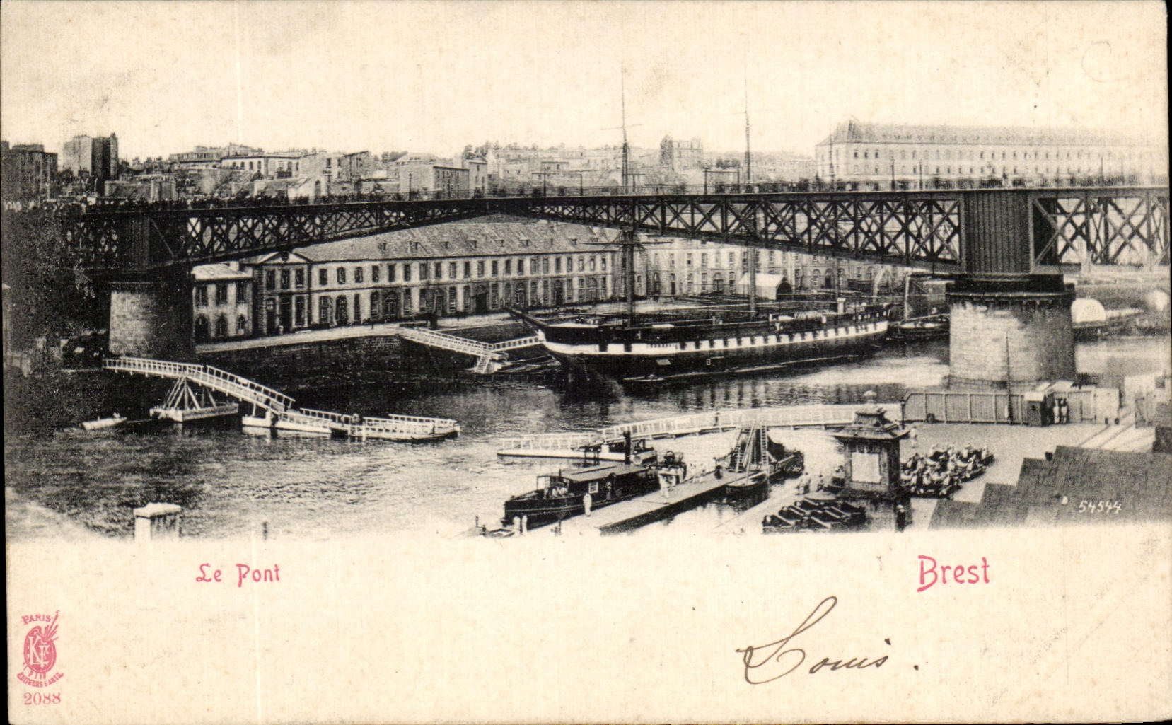 CPA Brest Le Pont Bateau Voilier