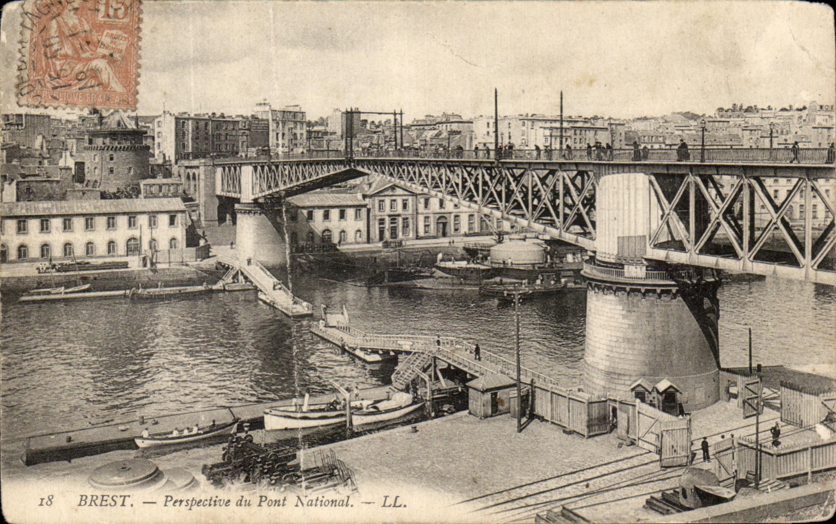 CPA Brest Perspective Du pont National Bateau