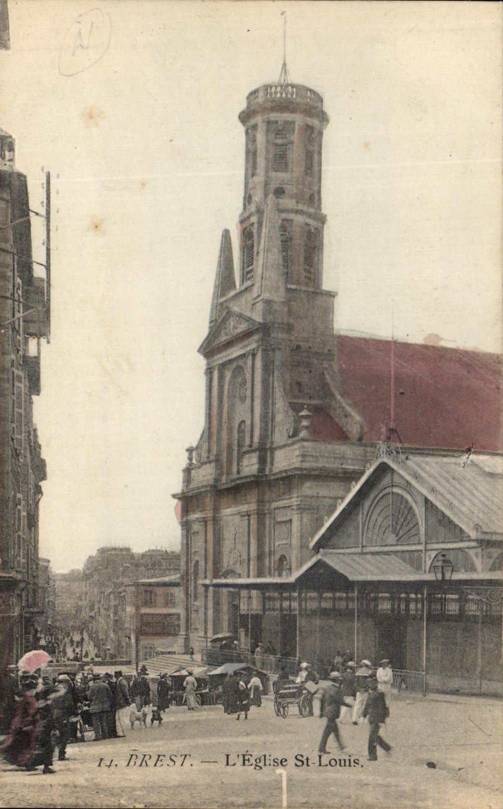 VINTAGE POSTCARD Brest L Church St Louis