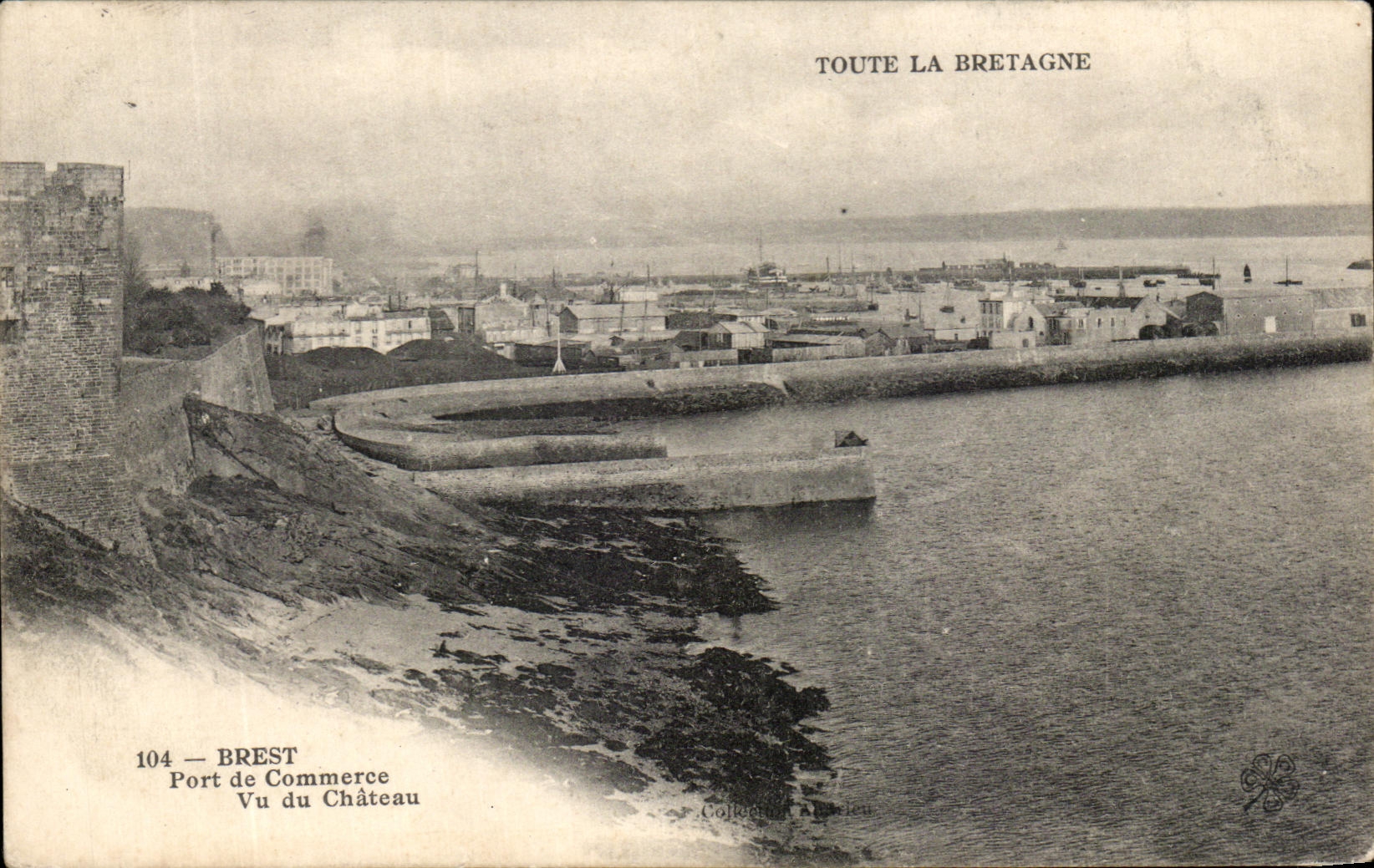 CPA Brest Port De Commerce Vu Du Chateau 