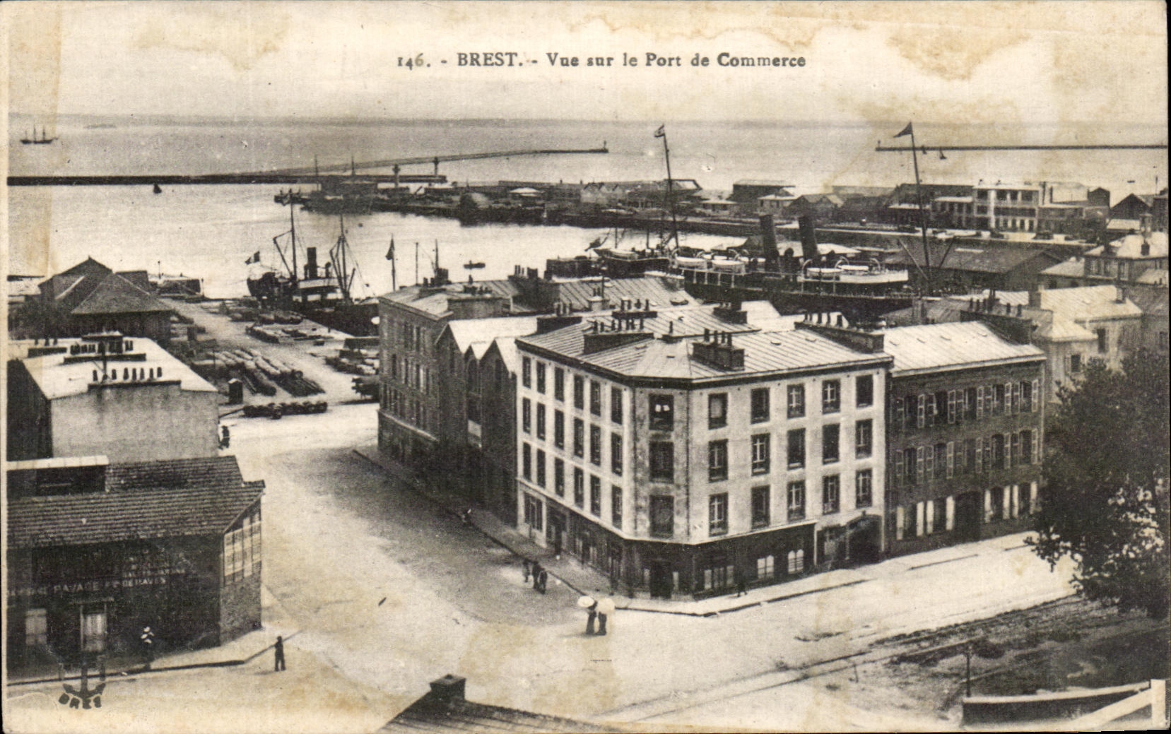 CPA Brest Vue Sur Le Port De Commerce