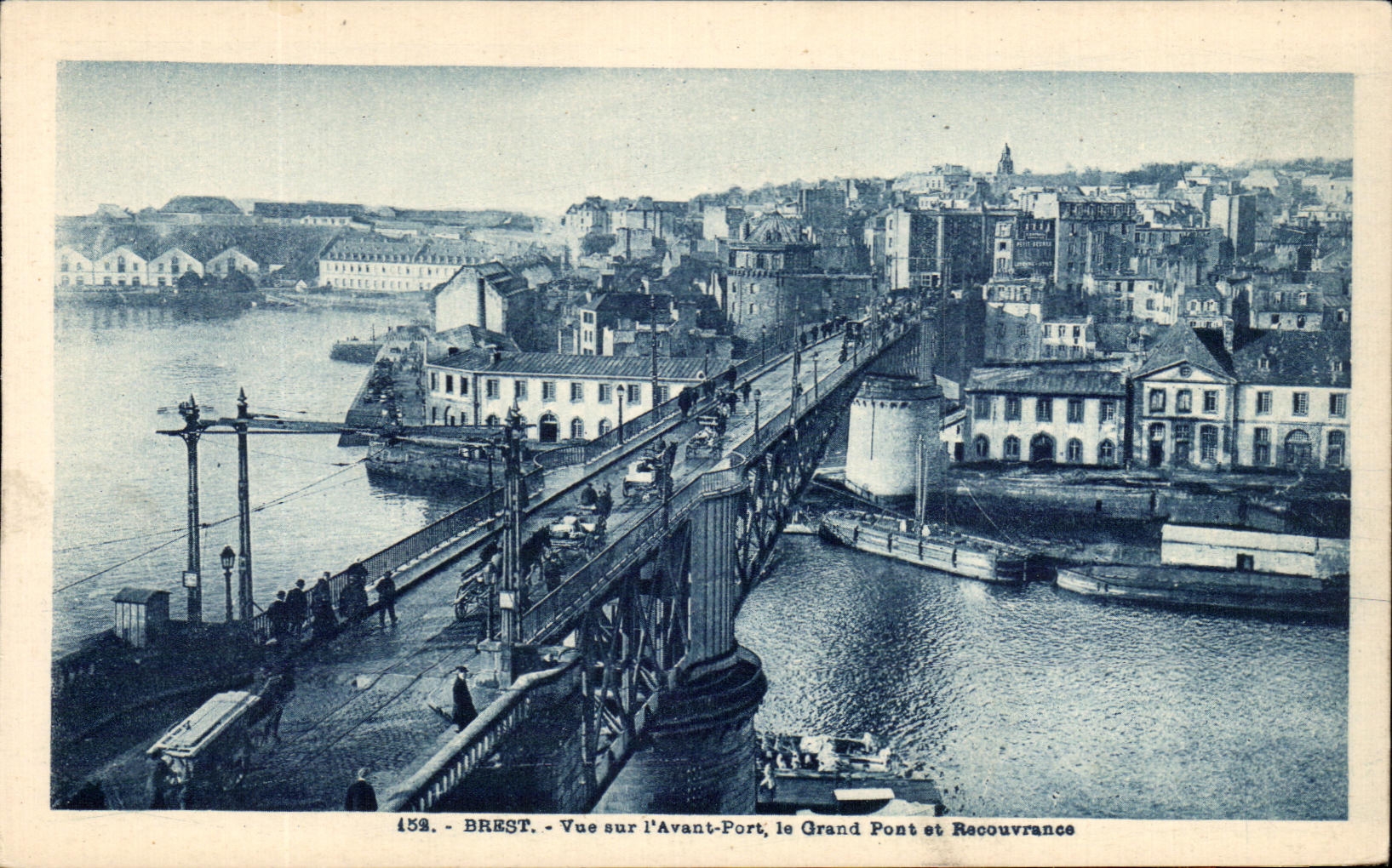 CPA Brest Vue Sur L Avant Port Le Grand Pont Recouvrance