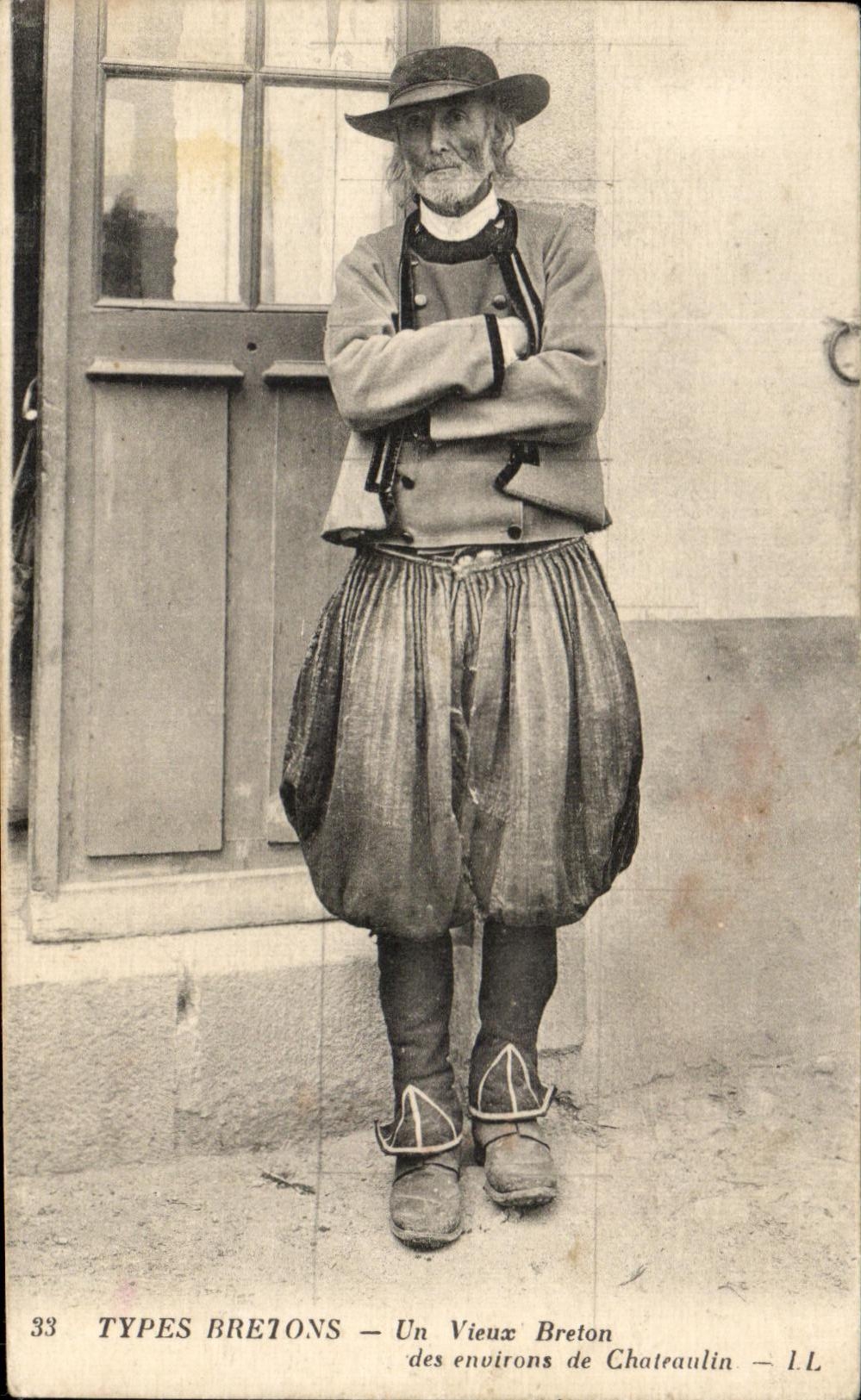 CPA Types Bretons Un Vieux Breton Des Environs de Chateaulin Folklore Costume 