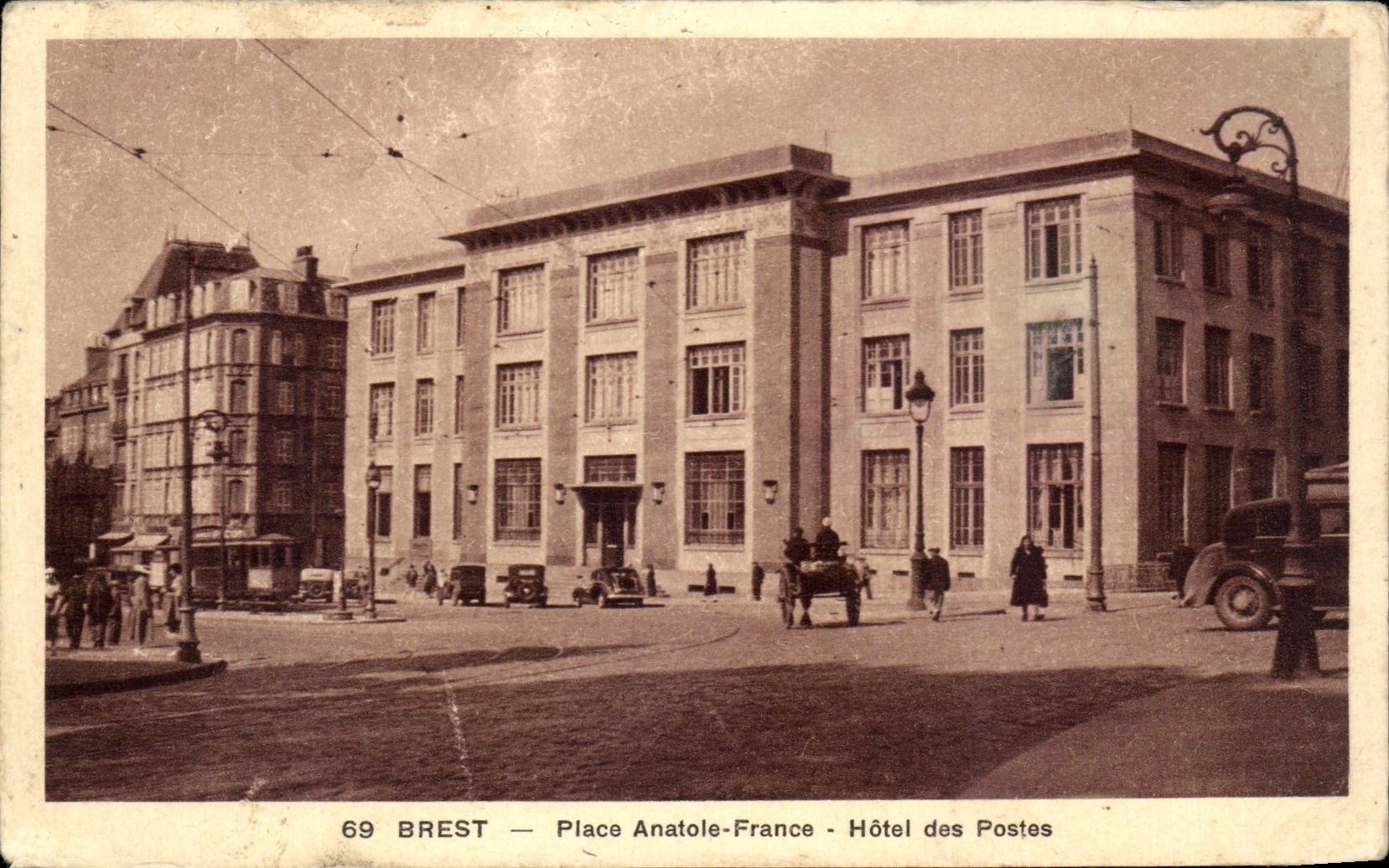 CPA Brest Place Anatole France Hotel Des Postes