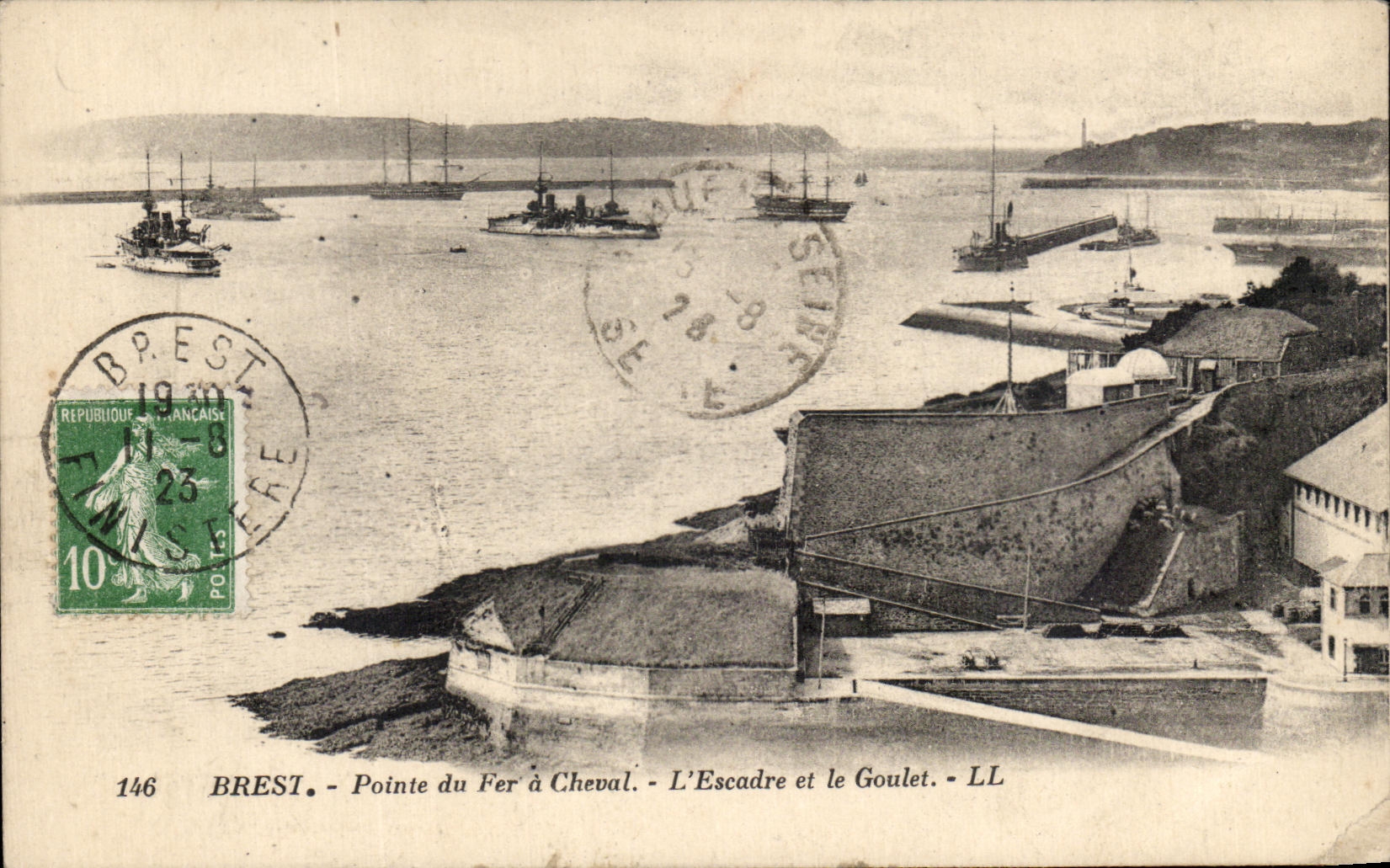 CPA Brest Pointe Du fer A Cheval L escadre et le goulet Bateaux