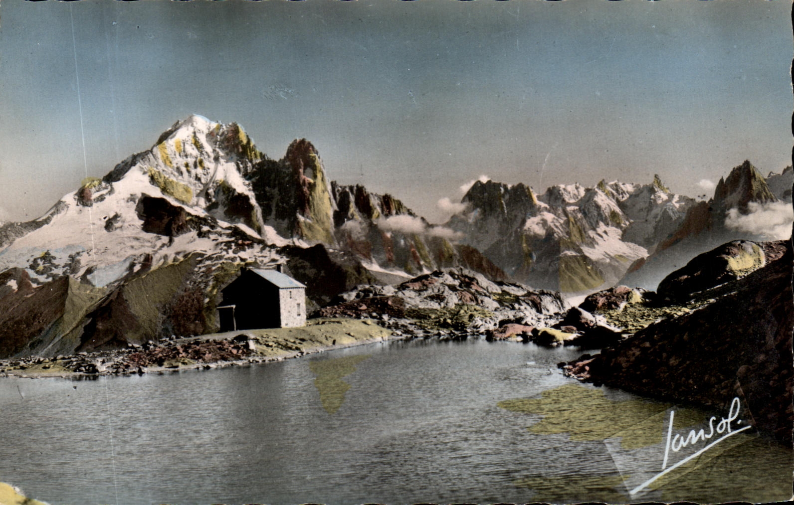 CPA Chamonix Le LaC Blanc l Aiguille Verte 