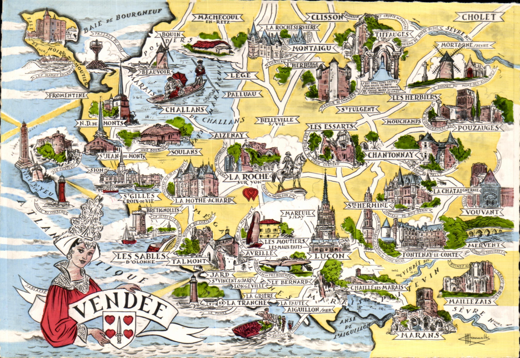 POSTAL MODERNA las provincias francesas el Vendee