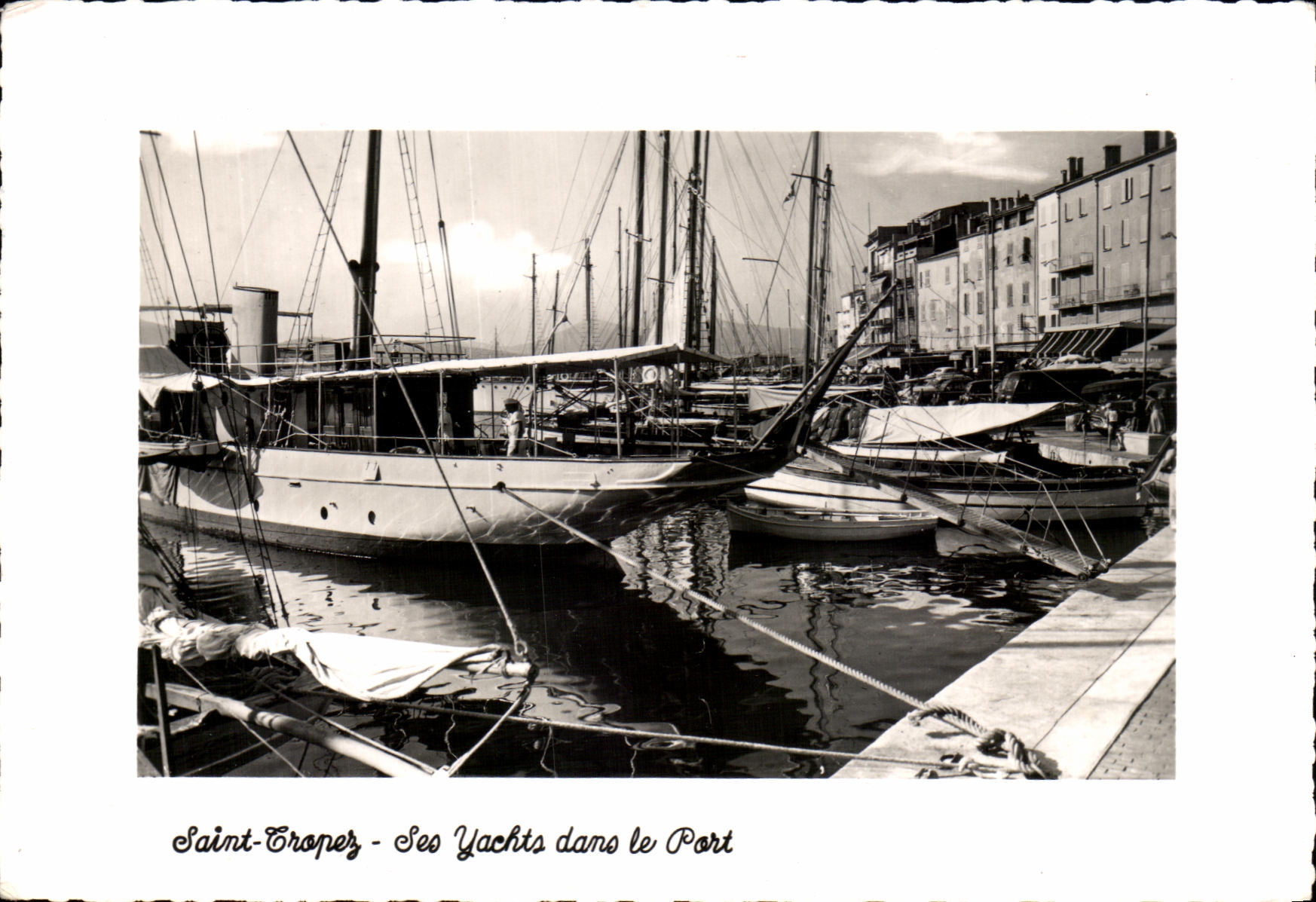 VINTAGE POSTCARD Holy Tropez Its Yachts in the Port Boats