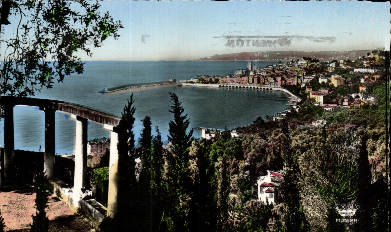 VINTAGE POSTCARD Menton View Crisis of Garavan