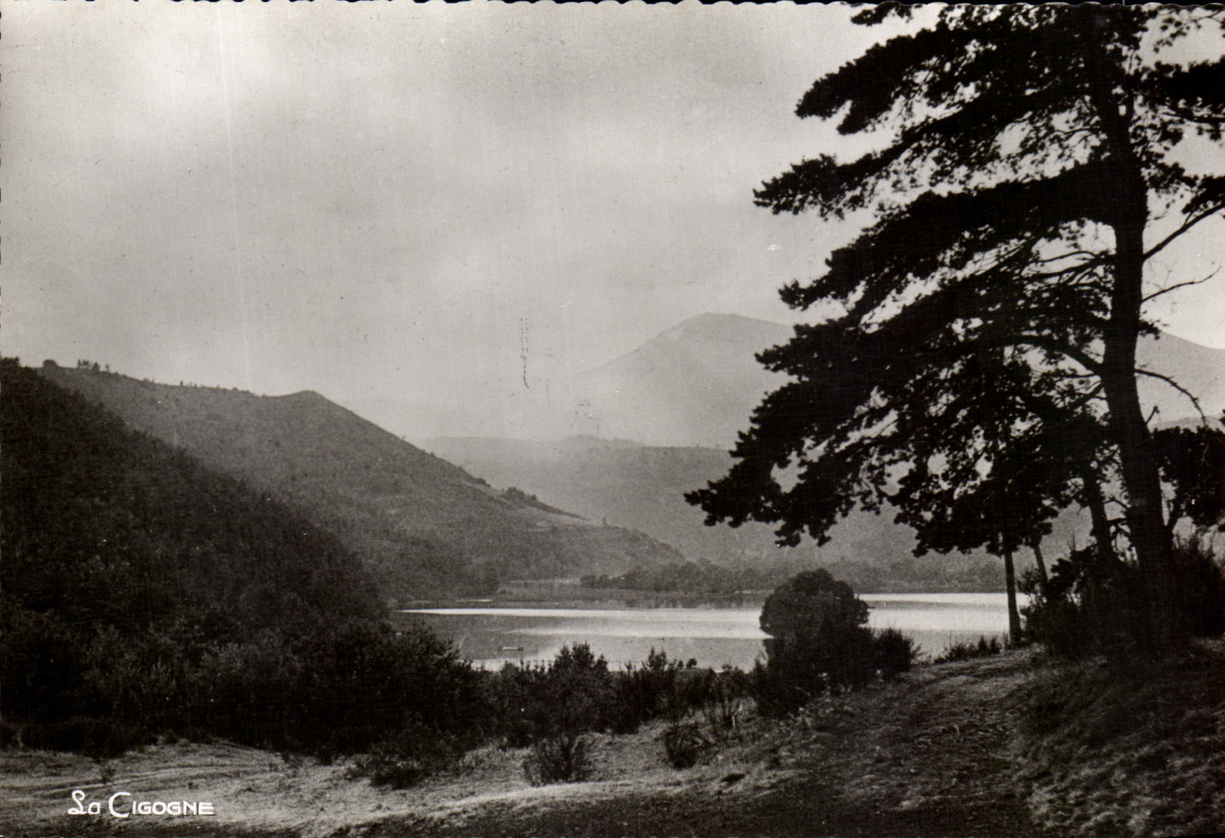 VINTAGE POSTCARD Effect Solell on the Lake Chambon