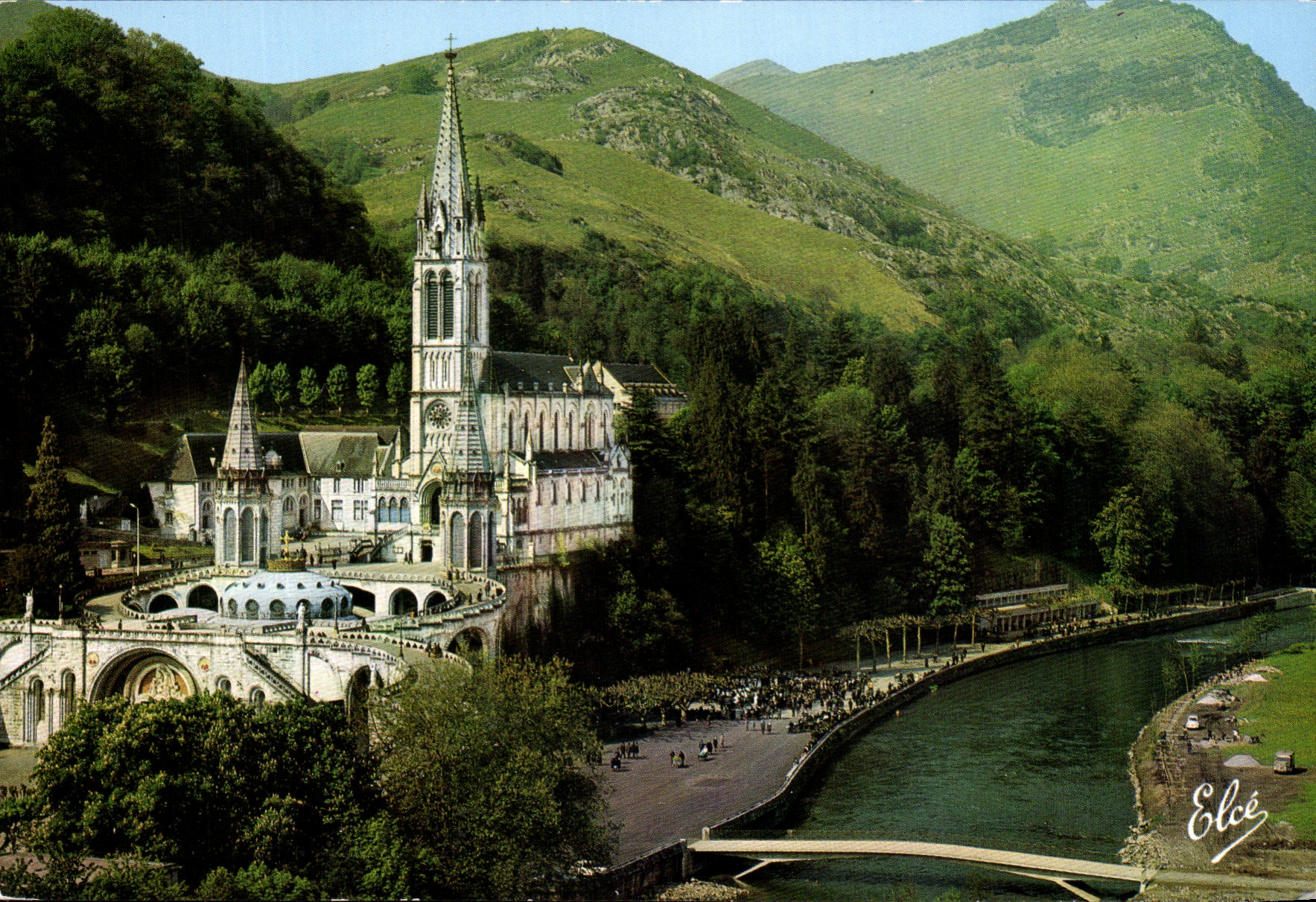 MODERN CARD Heavy the new Bridge on Gave the Basilica and the Cave