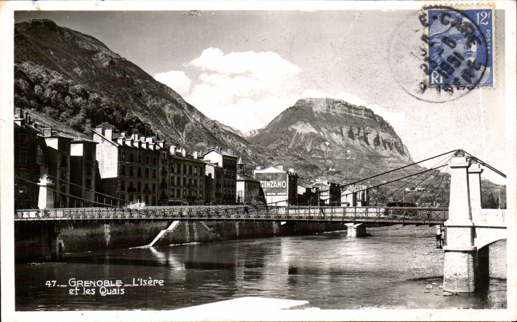 VINTAGE POSTCARD Grenoble L Isere and Quays