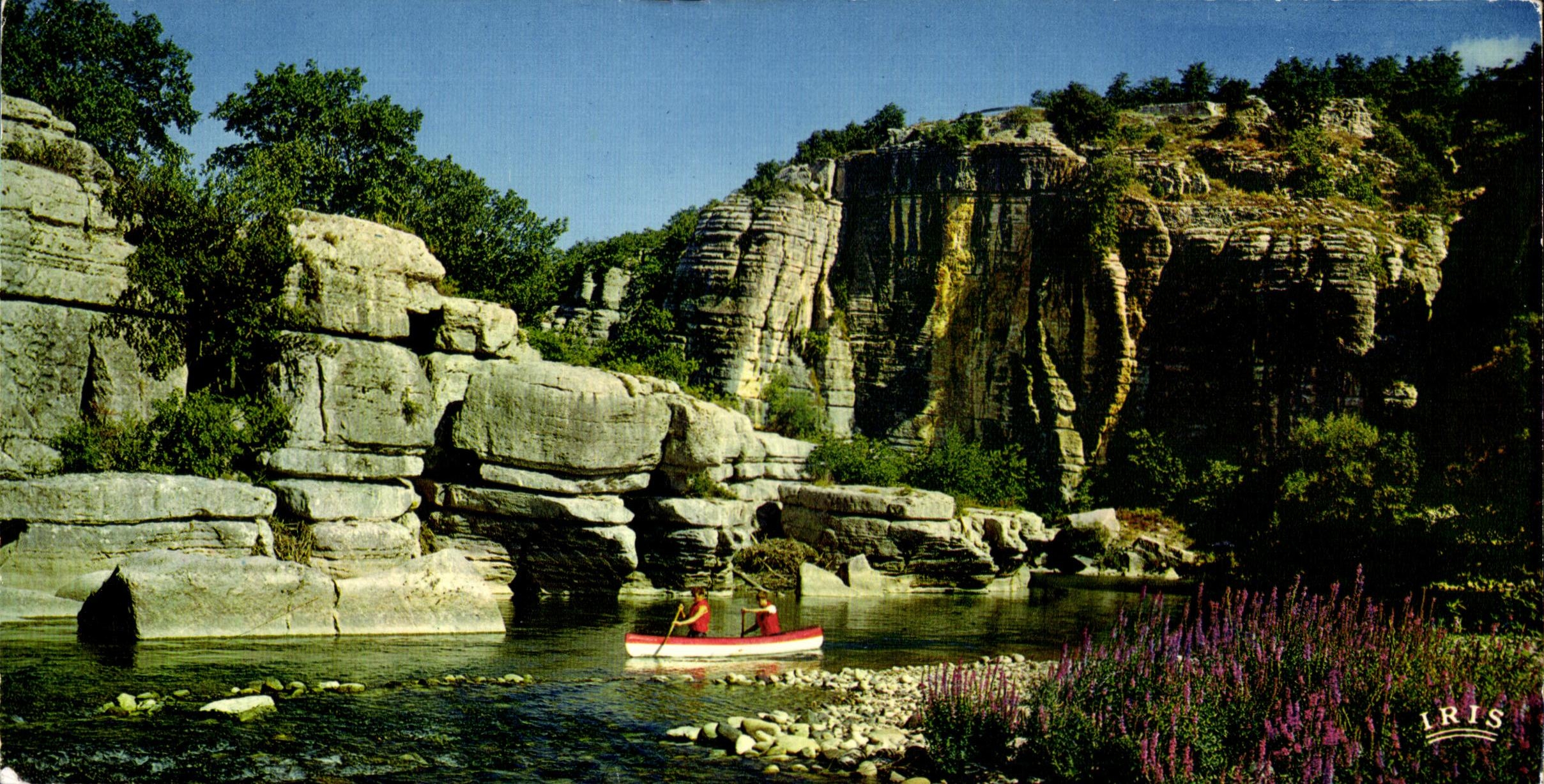 CHART Large size Ardeche Tourisique Descent in the canoe of the throats of L Ardeche
