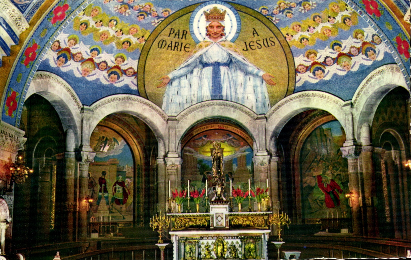 Interior Heavy CPSM of the Basilica of the Rosary