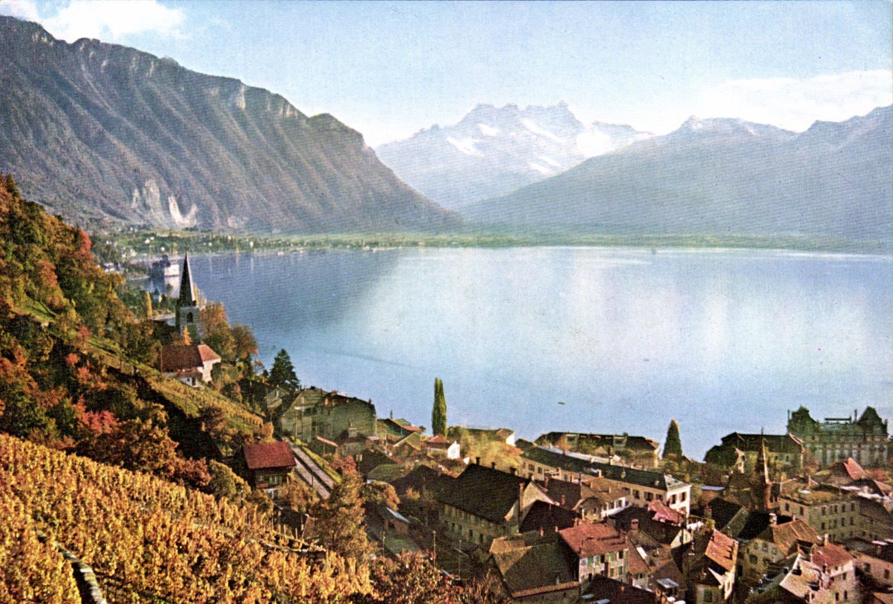 CPM Montreux Eglise de et Dents du Midi