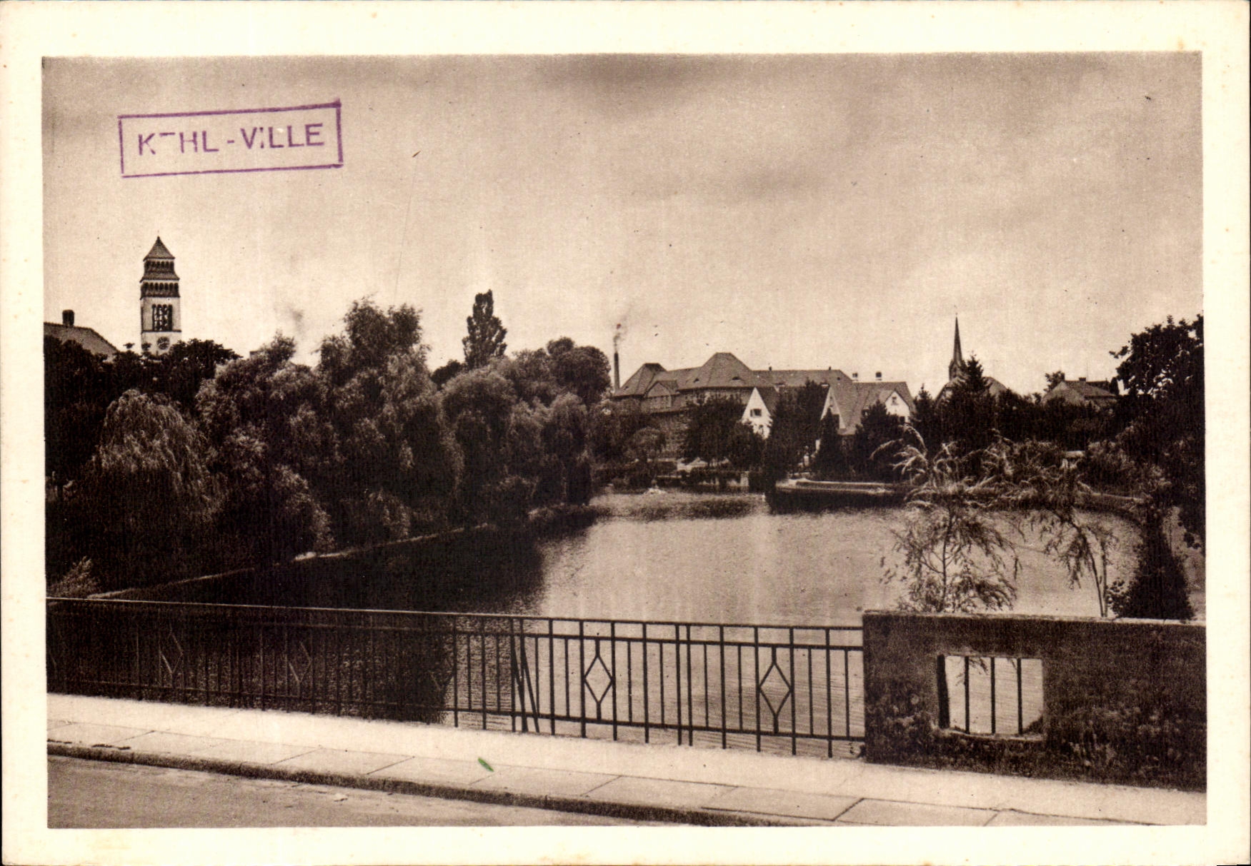 VINTAGE POSTCARD Kehl has the Rhine Partie the Rhine Old man