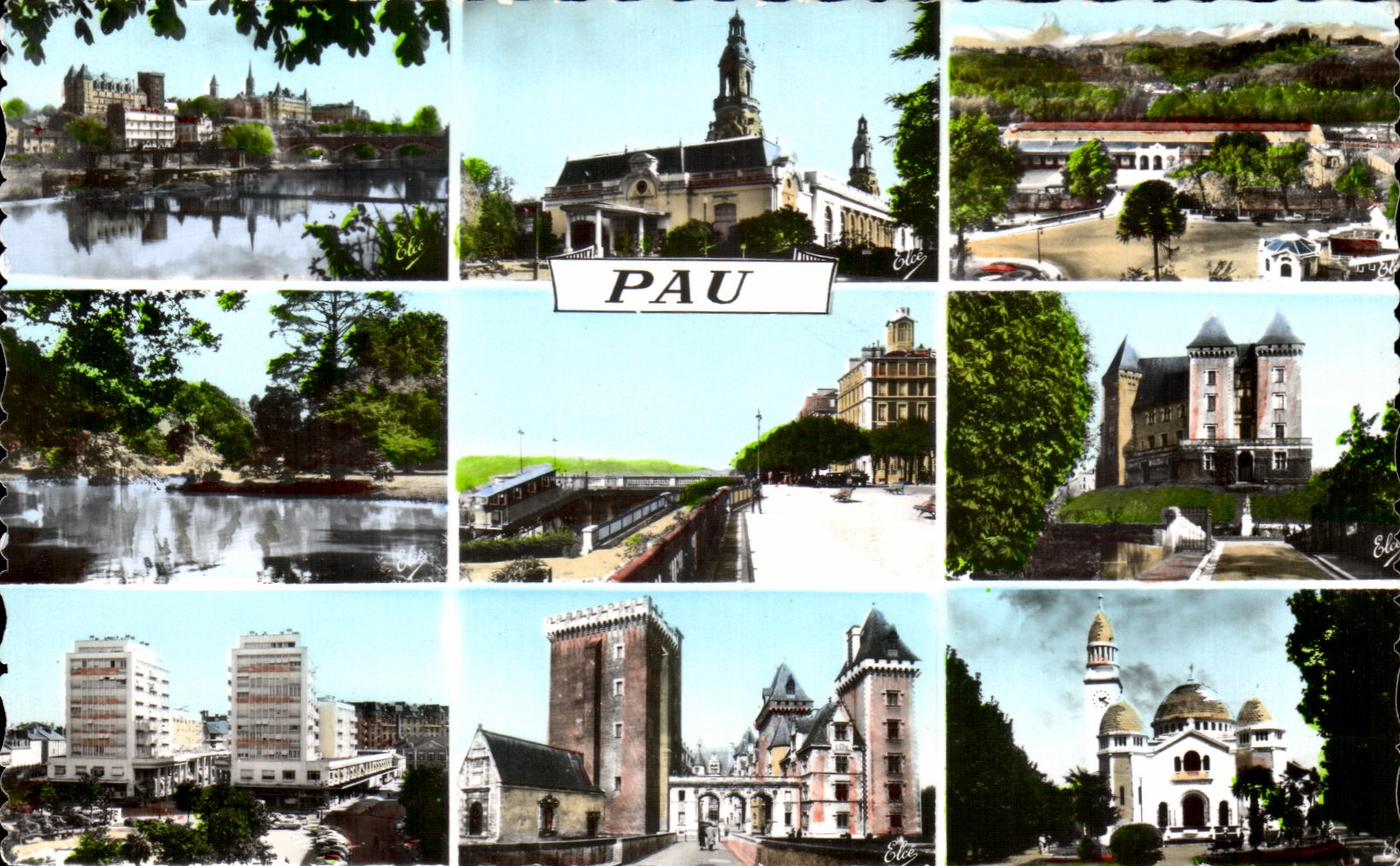 MODERN CARD Pau Seen on Gave the Casino Train station