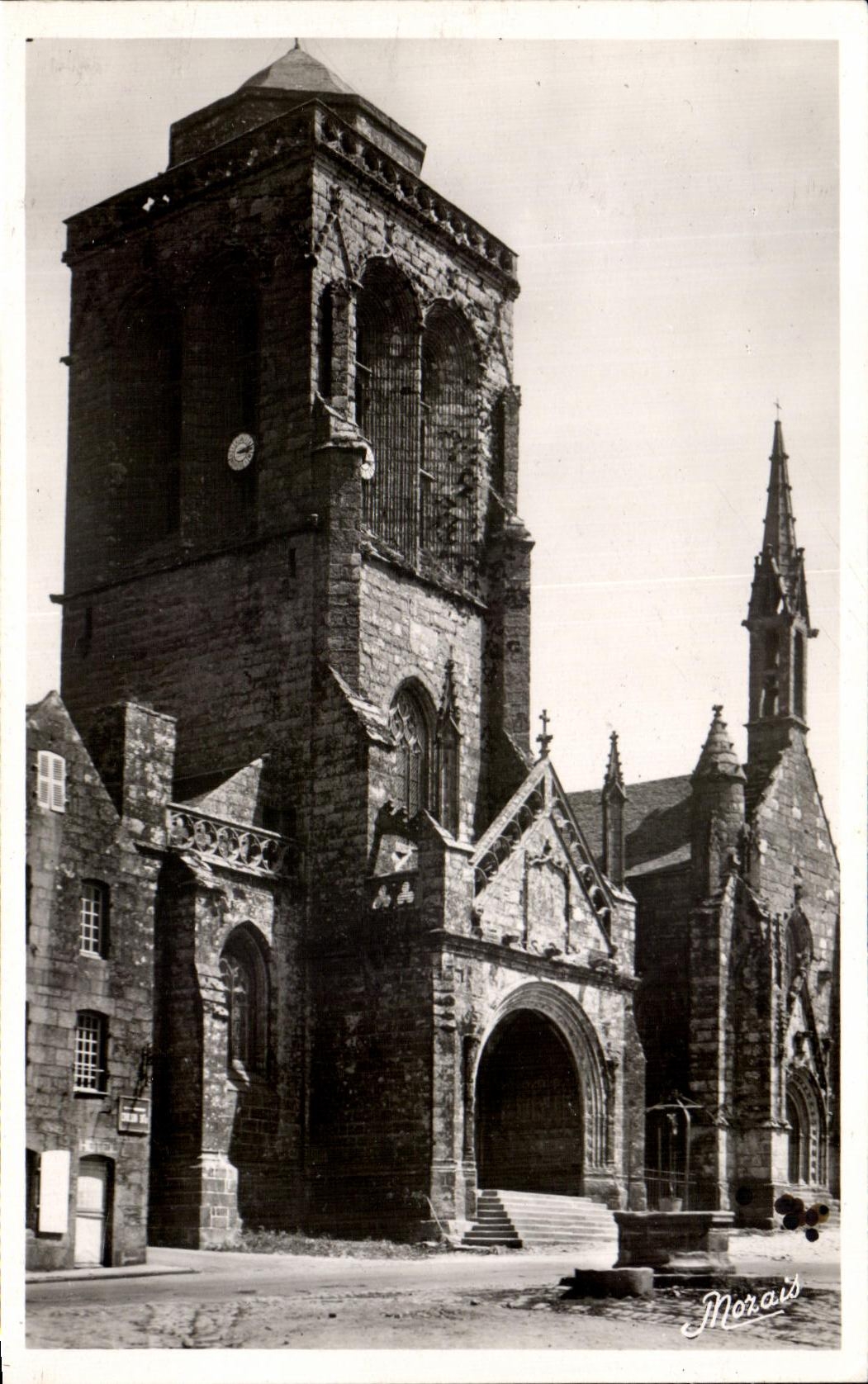 CPA Locronan Facade De L Eglise 