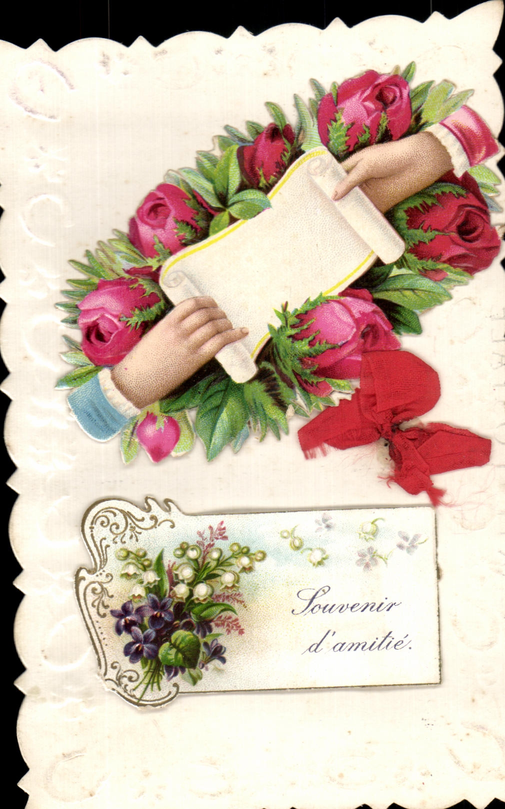 VINTAGE POSTCARD To remember D Friendship