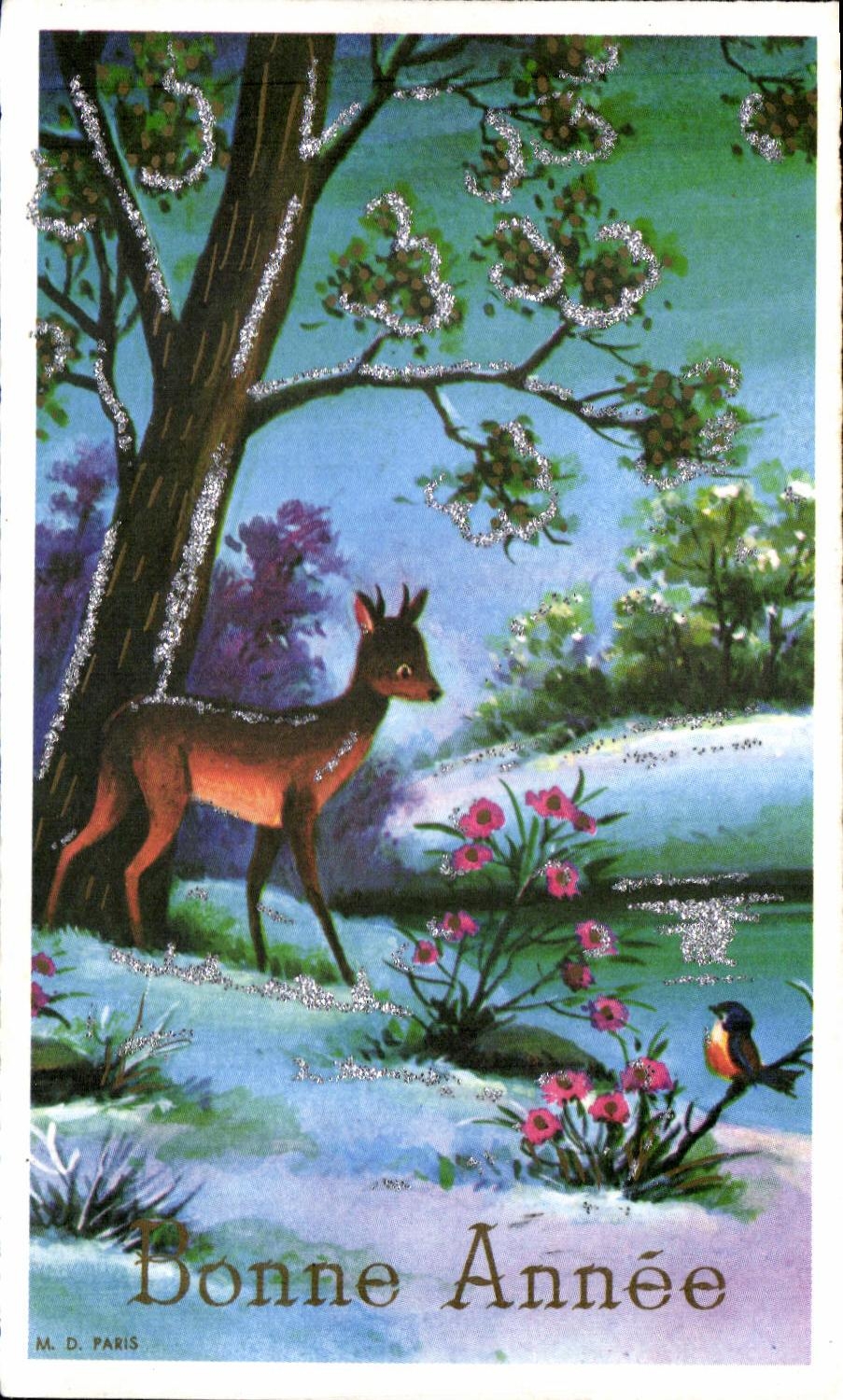 CPM Bonne Annee Biche