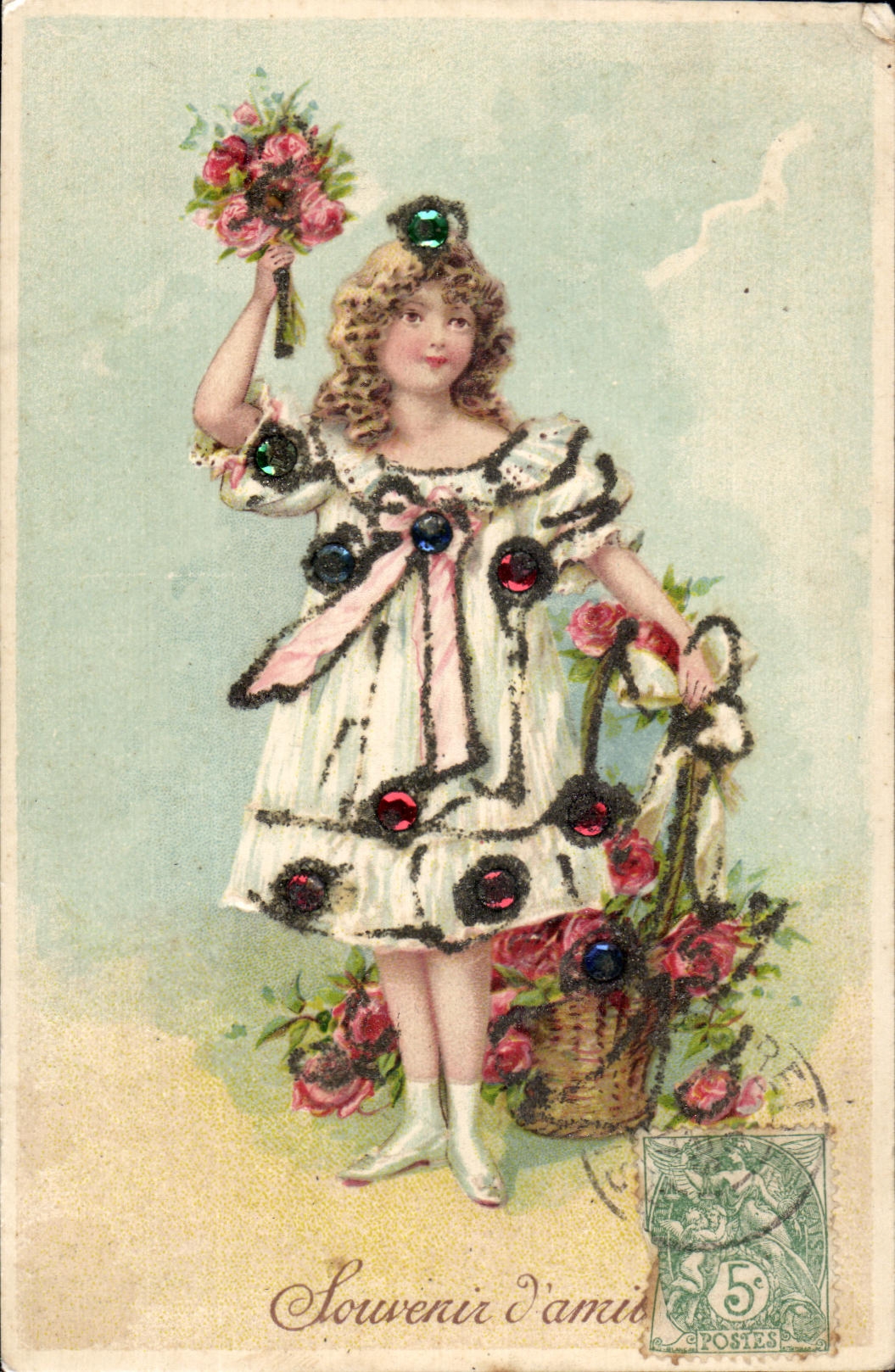 VINTAGE POSTCARD To remember Friendship Child