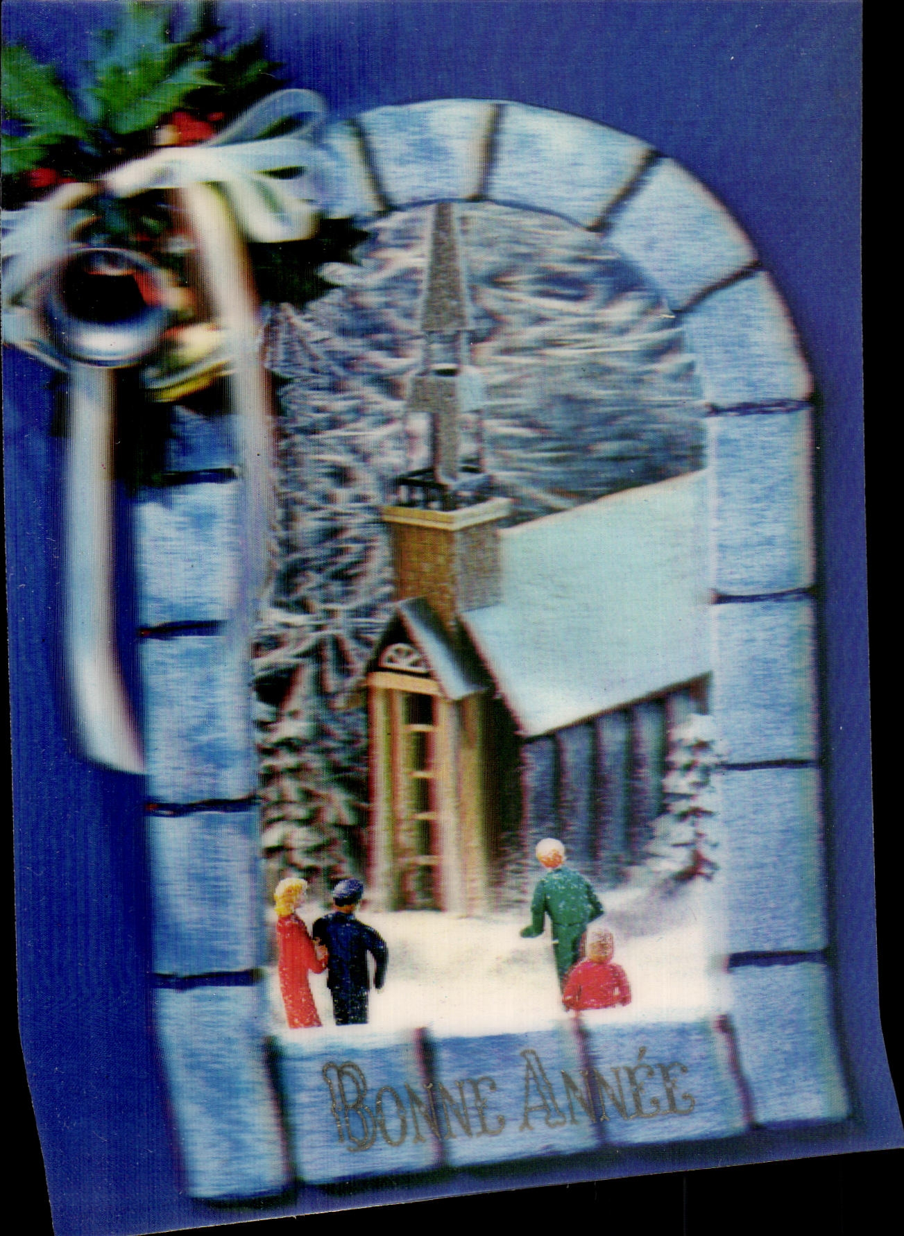 Carte hologramme Bonne annee