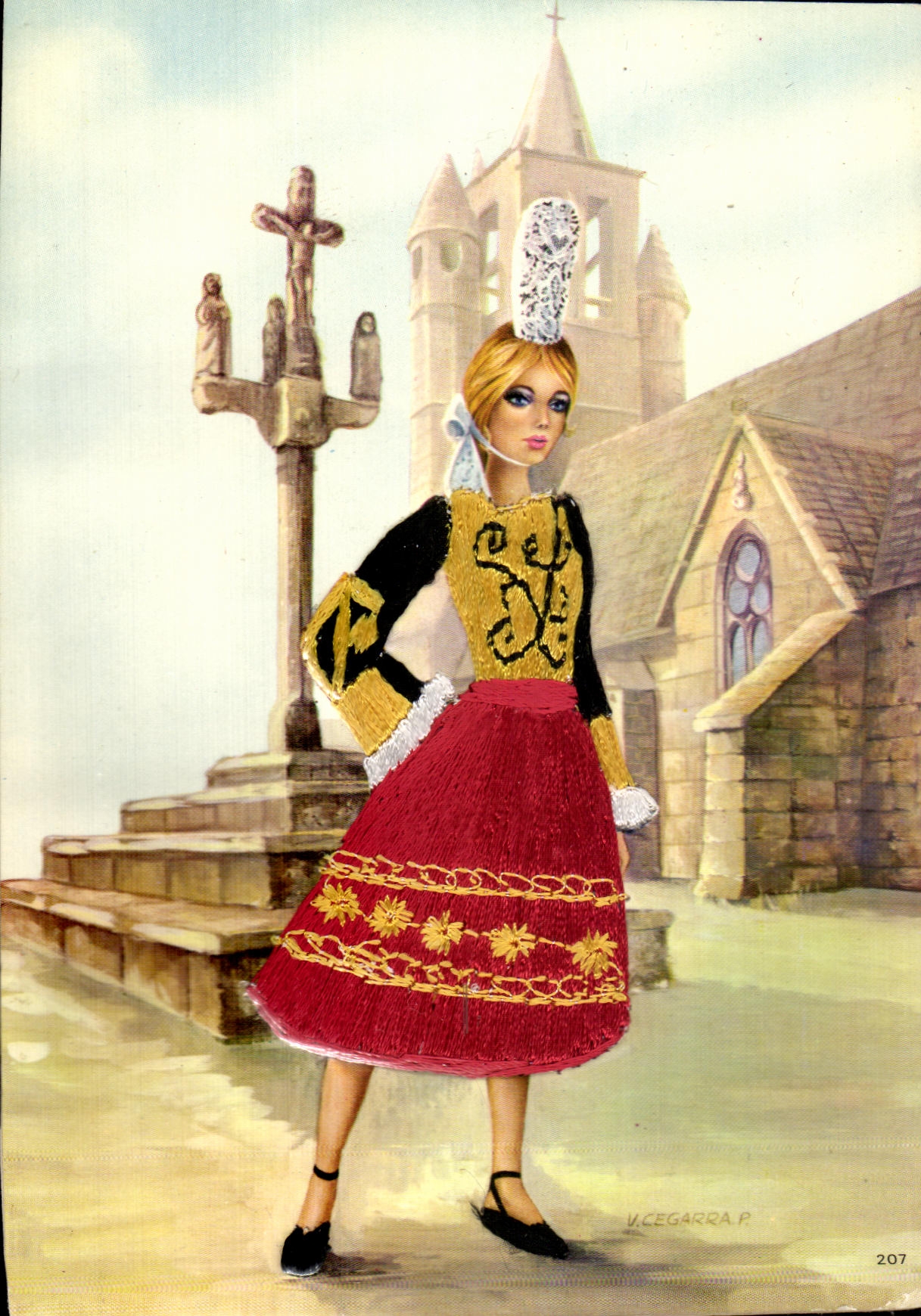CPA Bretagne Costume Folklore