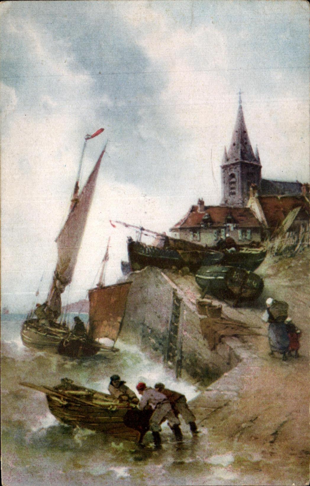 VINTAGE POSTCARD Wearing of sin Boat