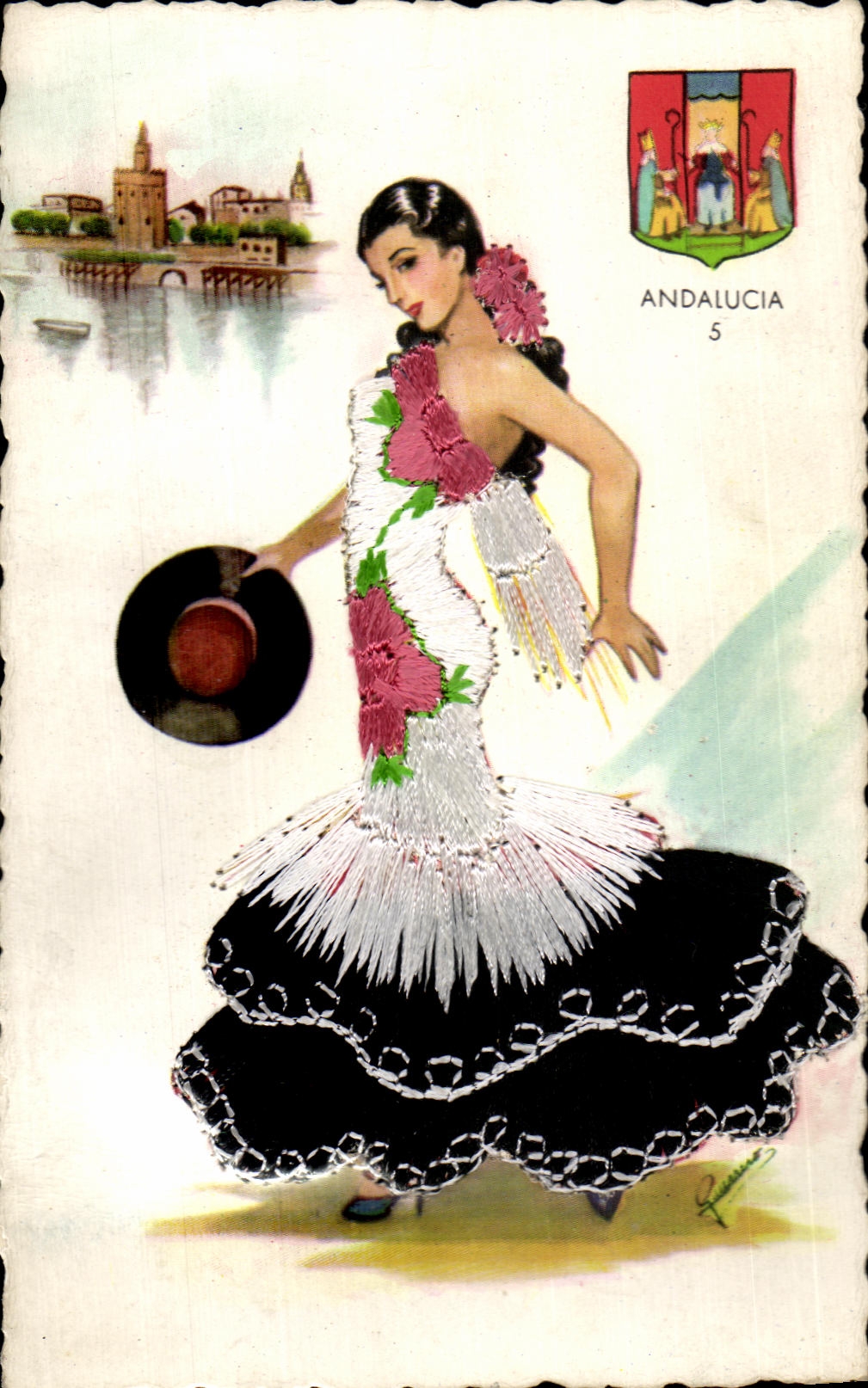 CPA Andalucia Femme folklore Costume Folklore