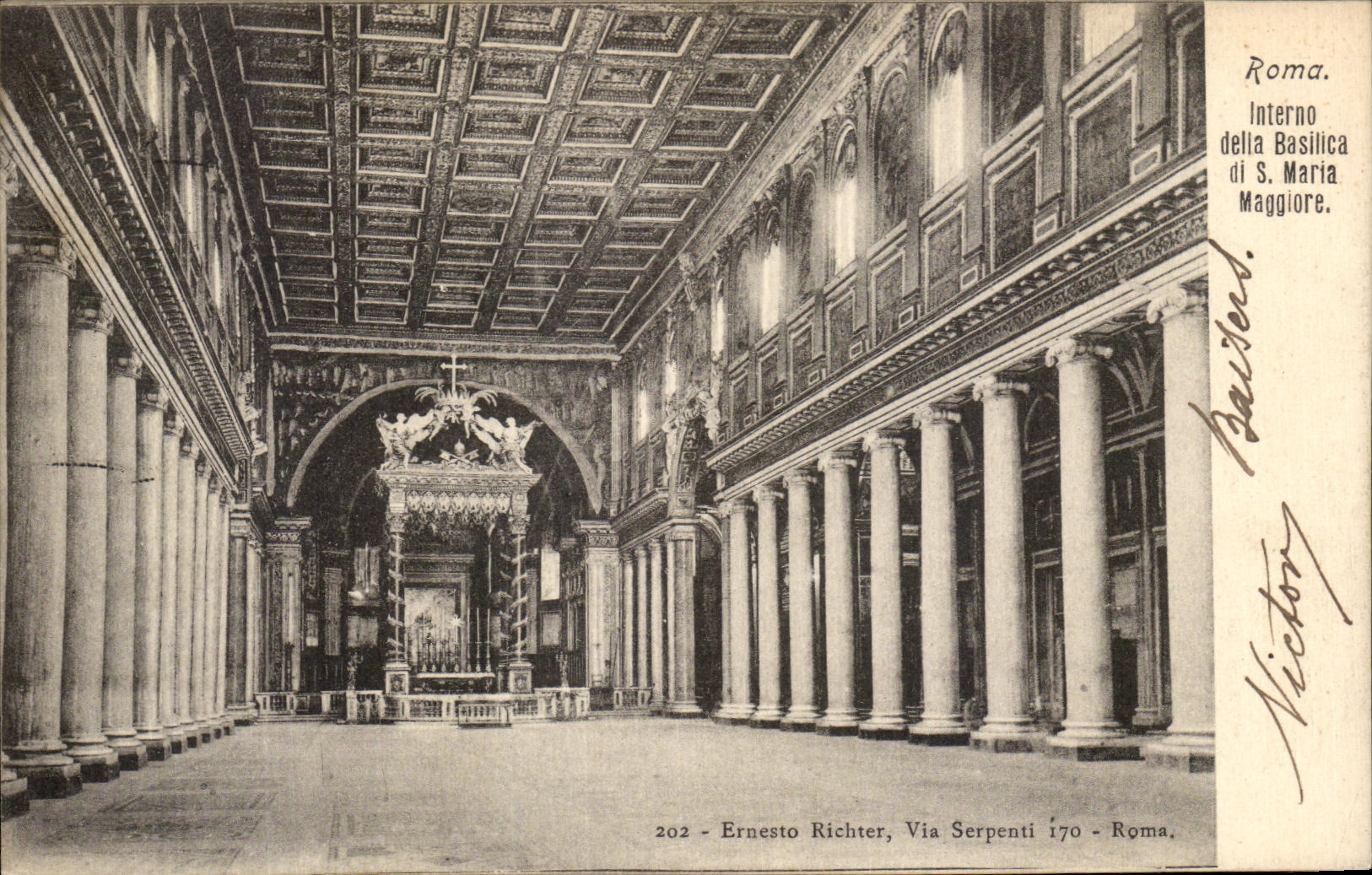 POSTAL Roma Interno Della Basilica di S Maria Maggiore de la VENDIMIA