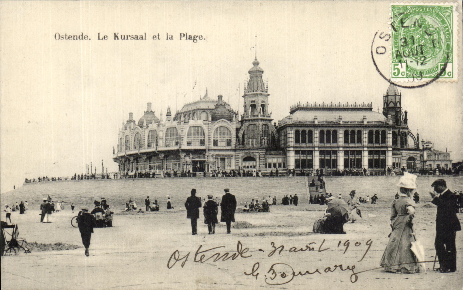 CPA Ostende Le Kursaal et La Plage 