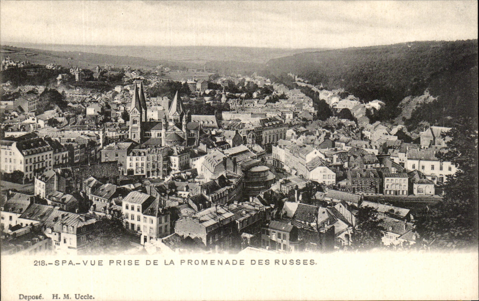 VINTAGE POSTCARD Spa Seen from Of the Walk Of the Russians