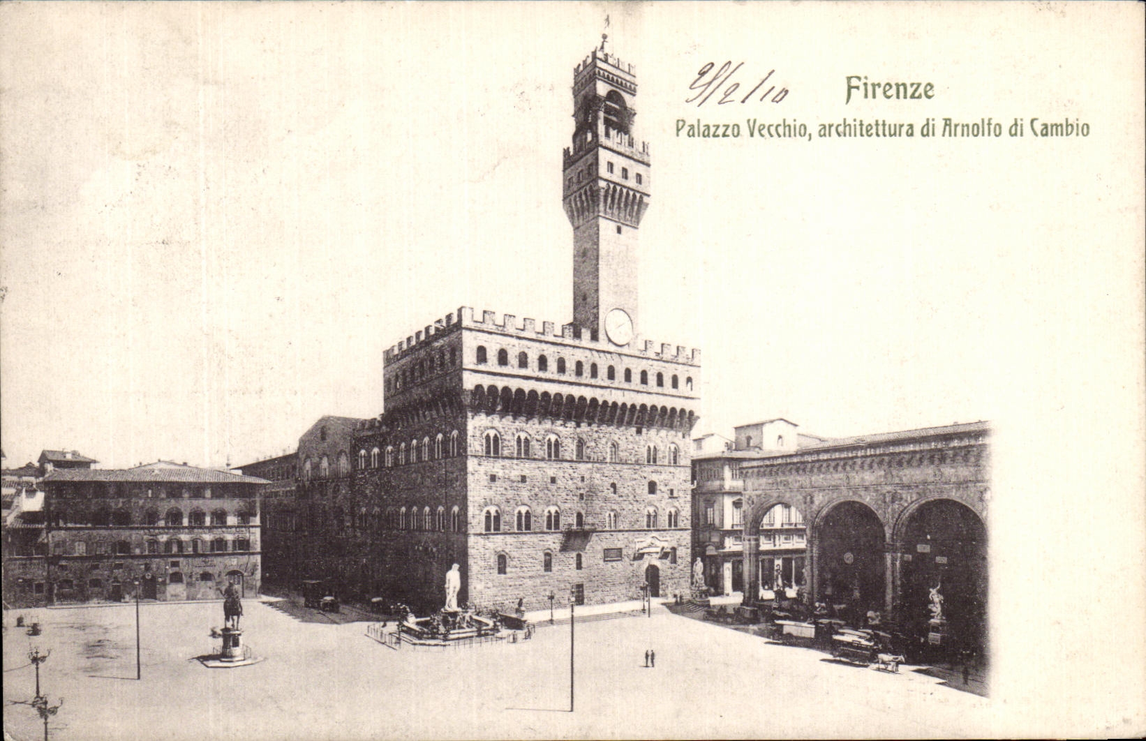 Di Cambio de Firenze Palazzo Vecchio Architettura di Arnolfo de la POSTAL de la VENDIMIA