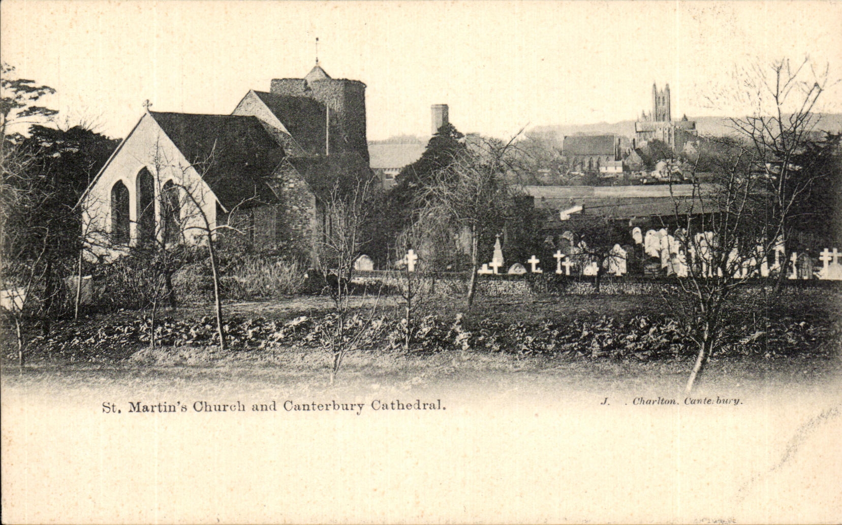 VINTAGE POSTCARD St Martin Church And Canterbury Cathedral