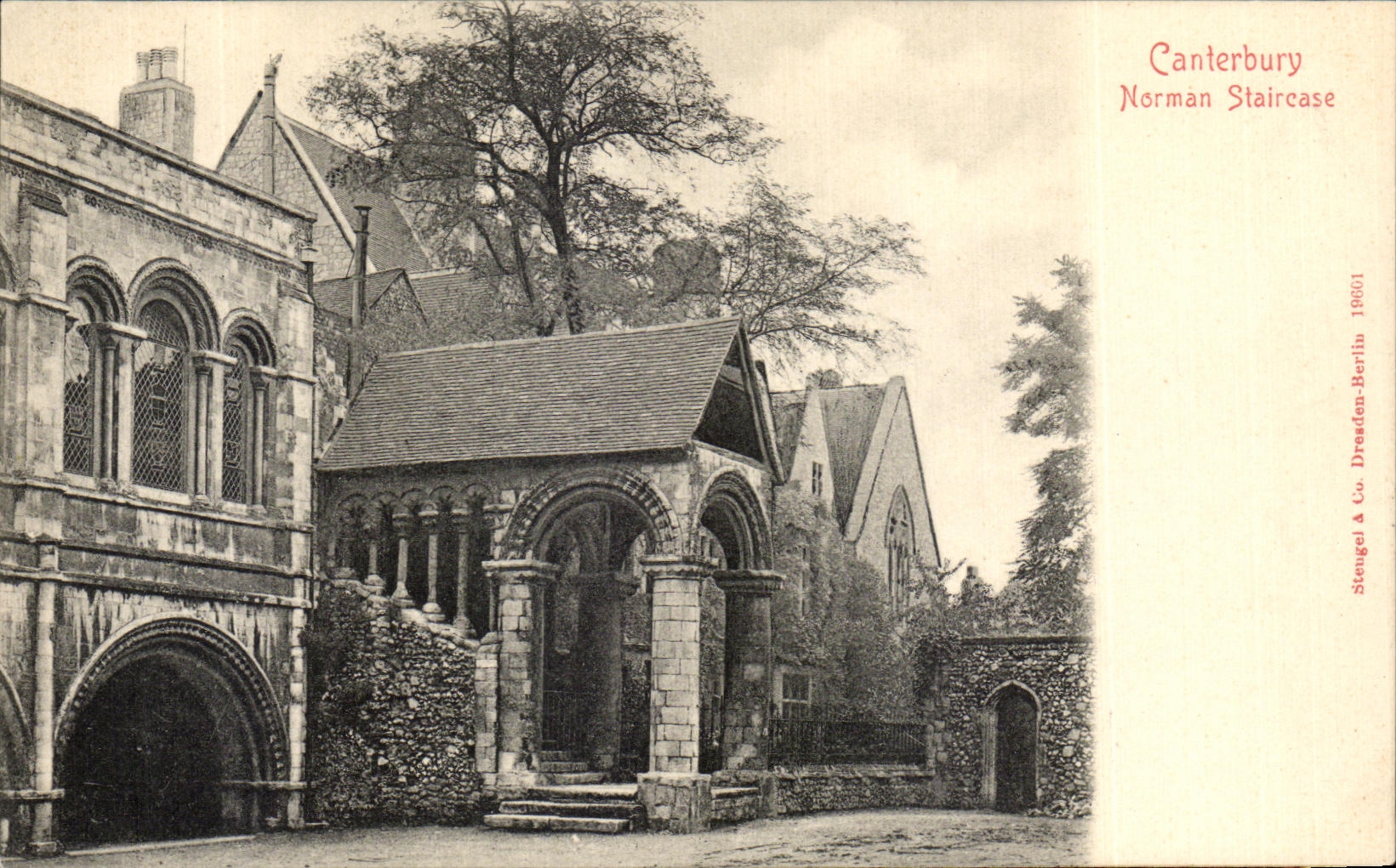 VINTAGE POSTCARD Canterbury Norman Staircase
