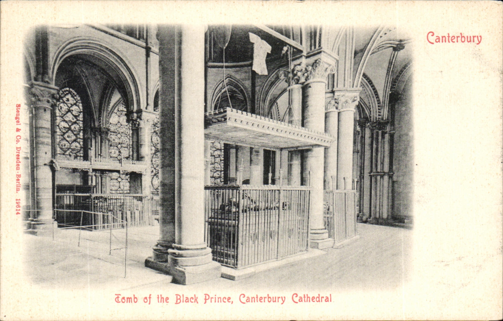 VINTAGE POSTCARD Canterbury Tomb Off The Black Prince Canterbury Cathedral