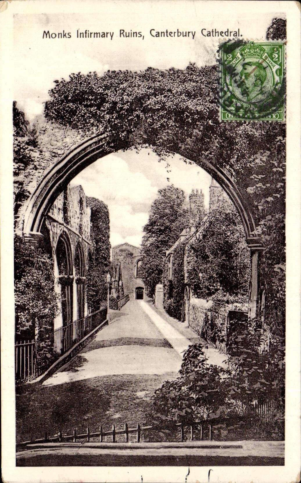 VINTAGE POSTCARD Canterbury Monks Ruins Cathedral