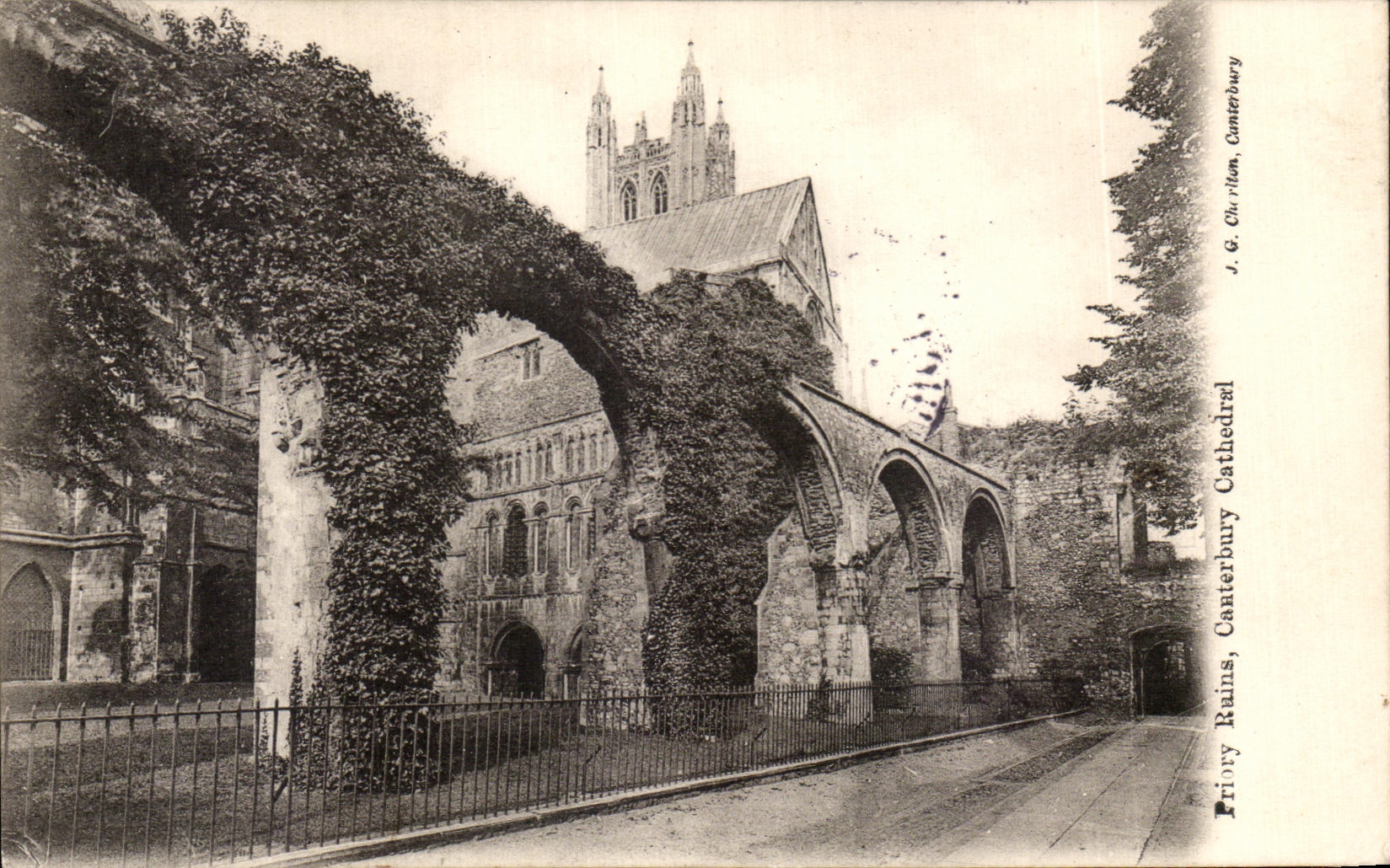 VINTAGE POSTCARD Priory Ruins Canterbury Cathedral