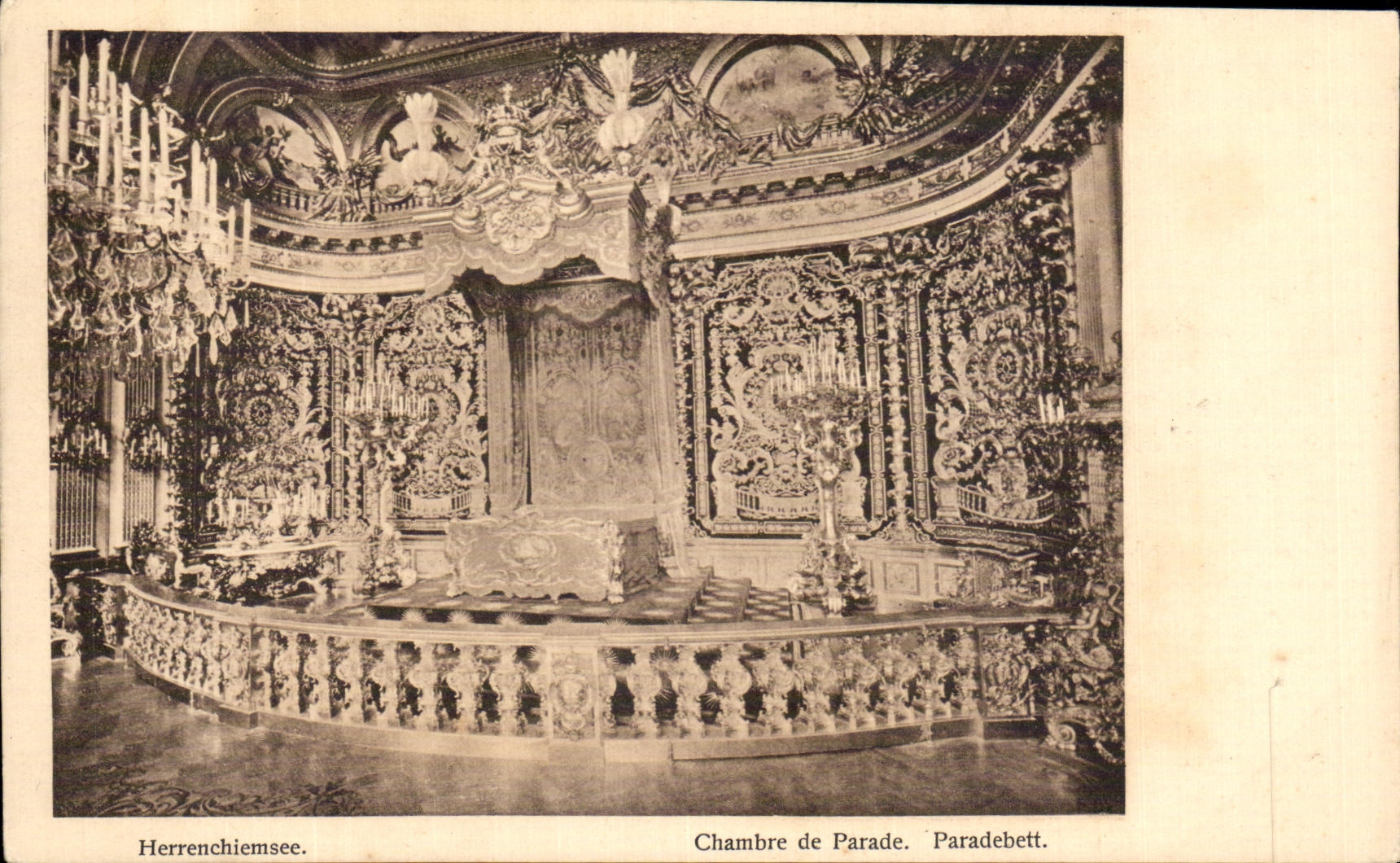 VINTAGE POSTCARD Herrenchiemse Room of parade