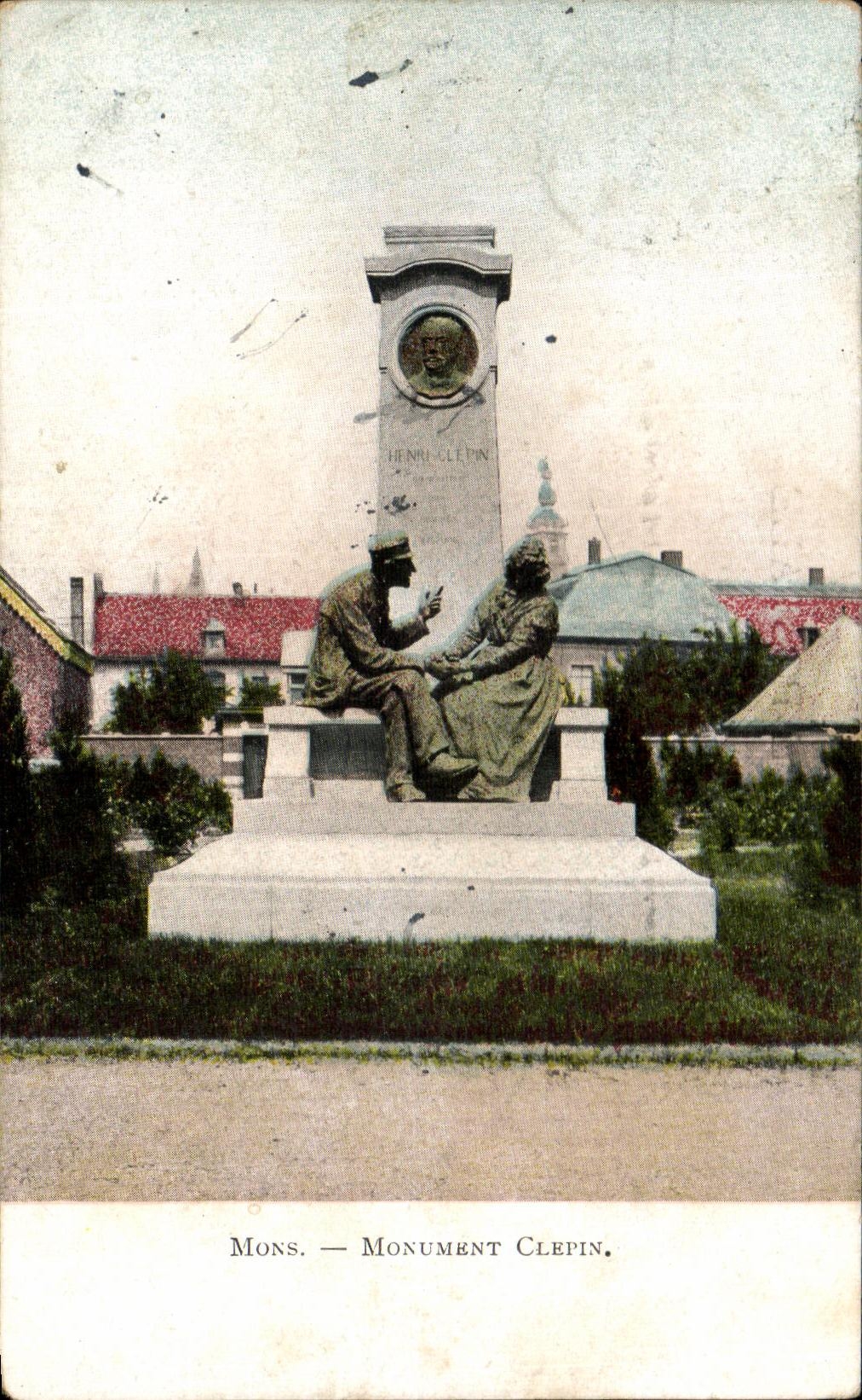 VINTAGE POSTCARD Mons Clepin Monument