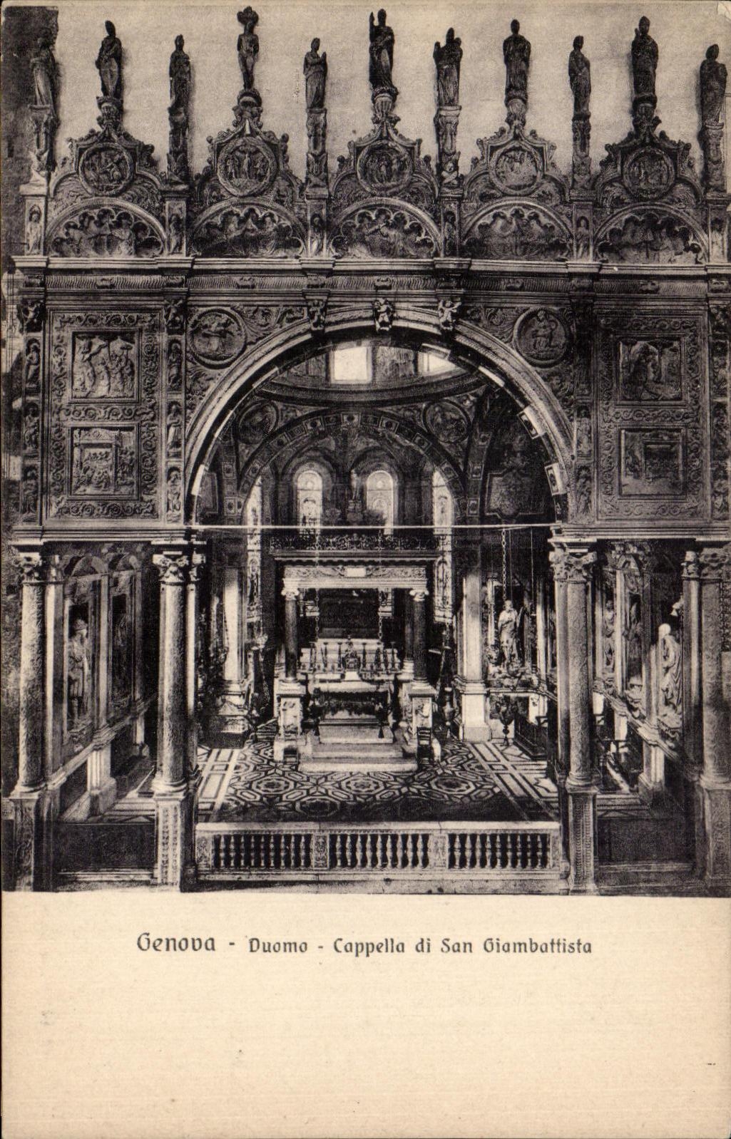 VINTAGE POSTCARD Genova Duomo Cappella Di its Giambattista