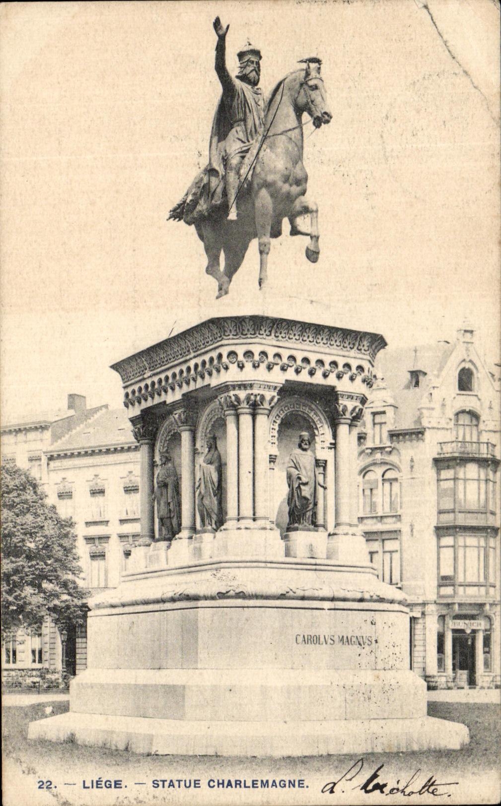 VINTAGE POSTCARD Liege Rules Charlemagne